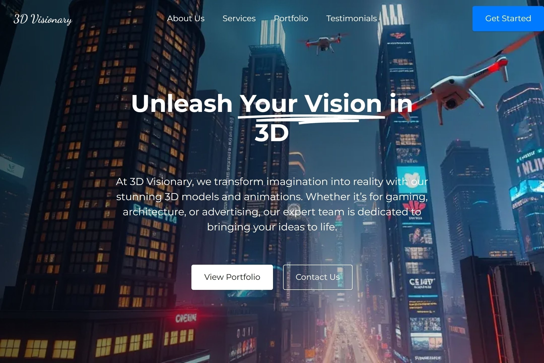 3D artist website template
