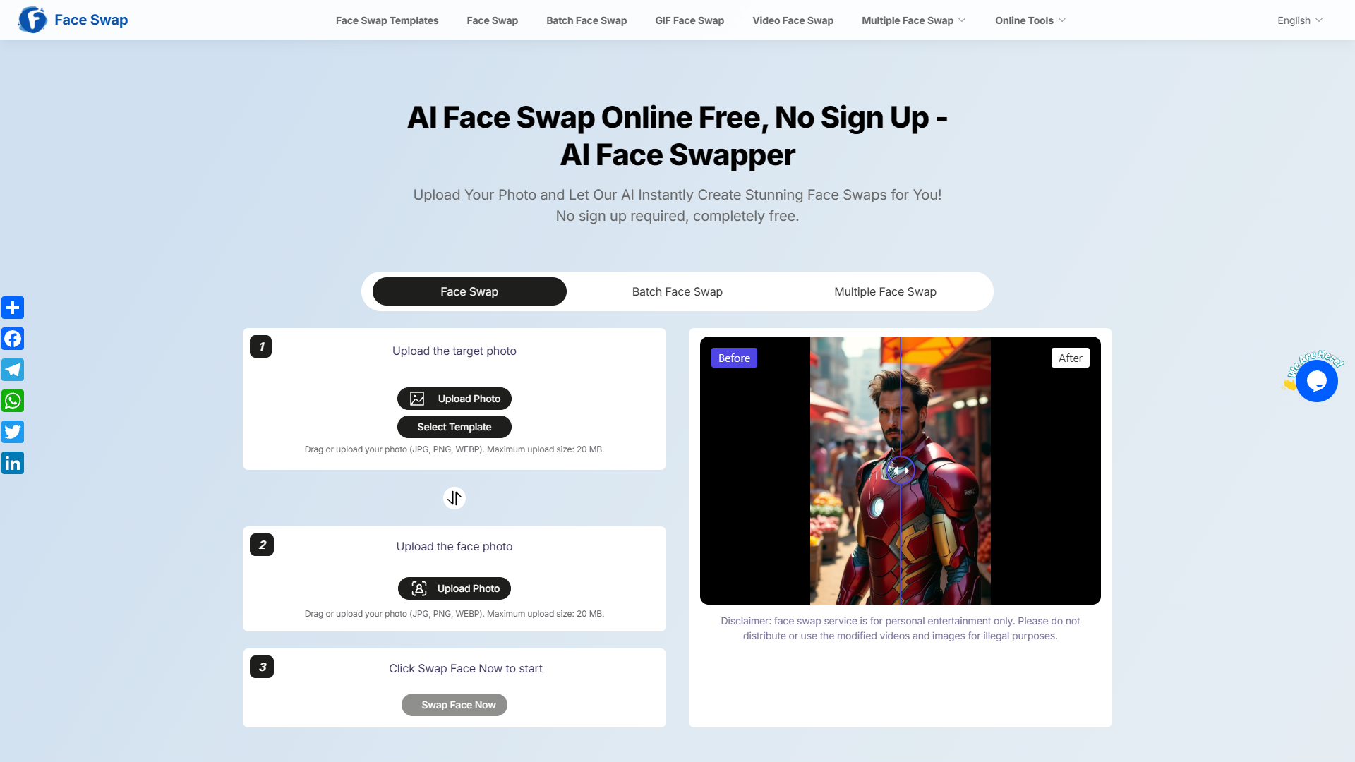 Screenshot for AI Face Swapper