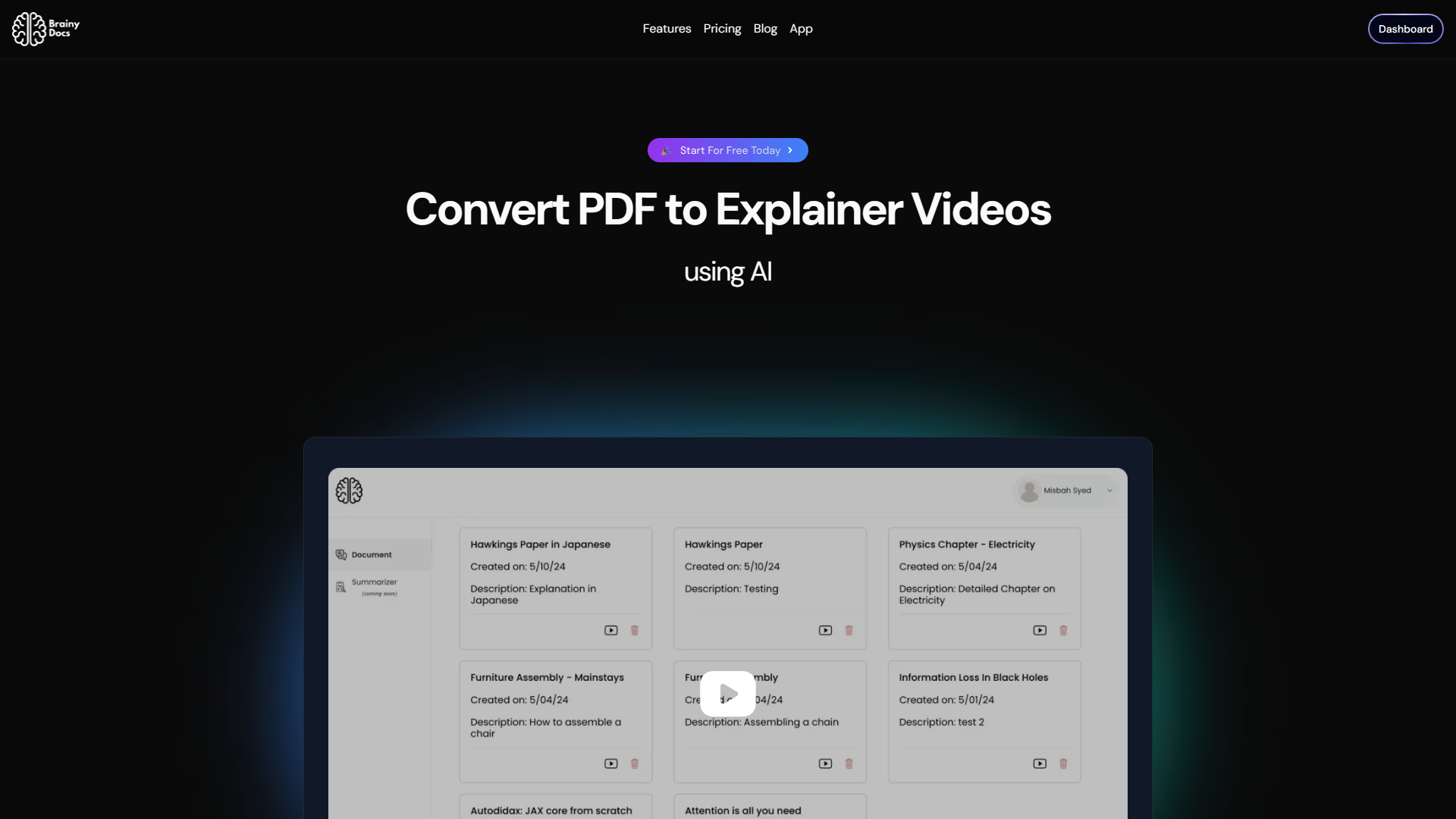 Screenshot for Brainy Docs