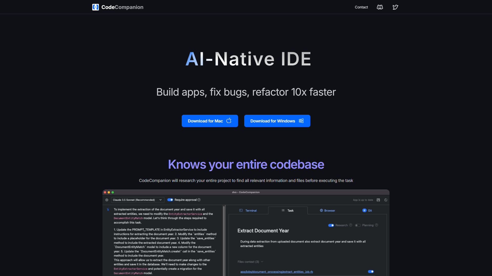 Screenshot for CodeCompanion