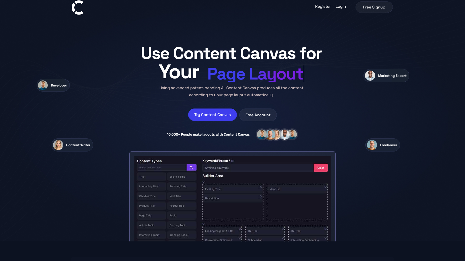 Screenshot for Content Canvas