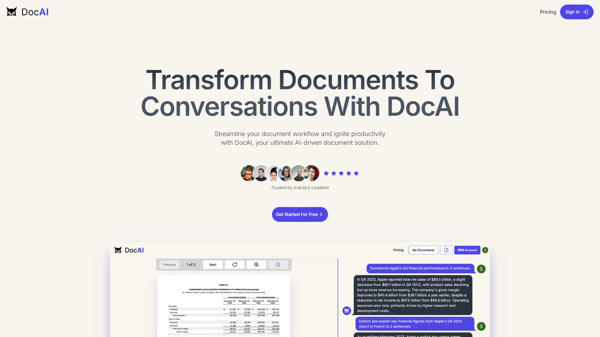 Screenshot for DocAI