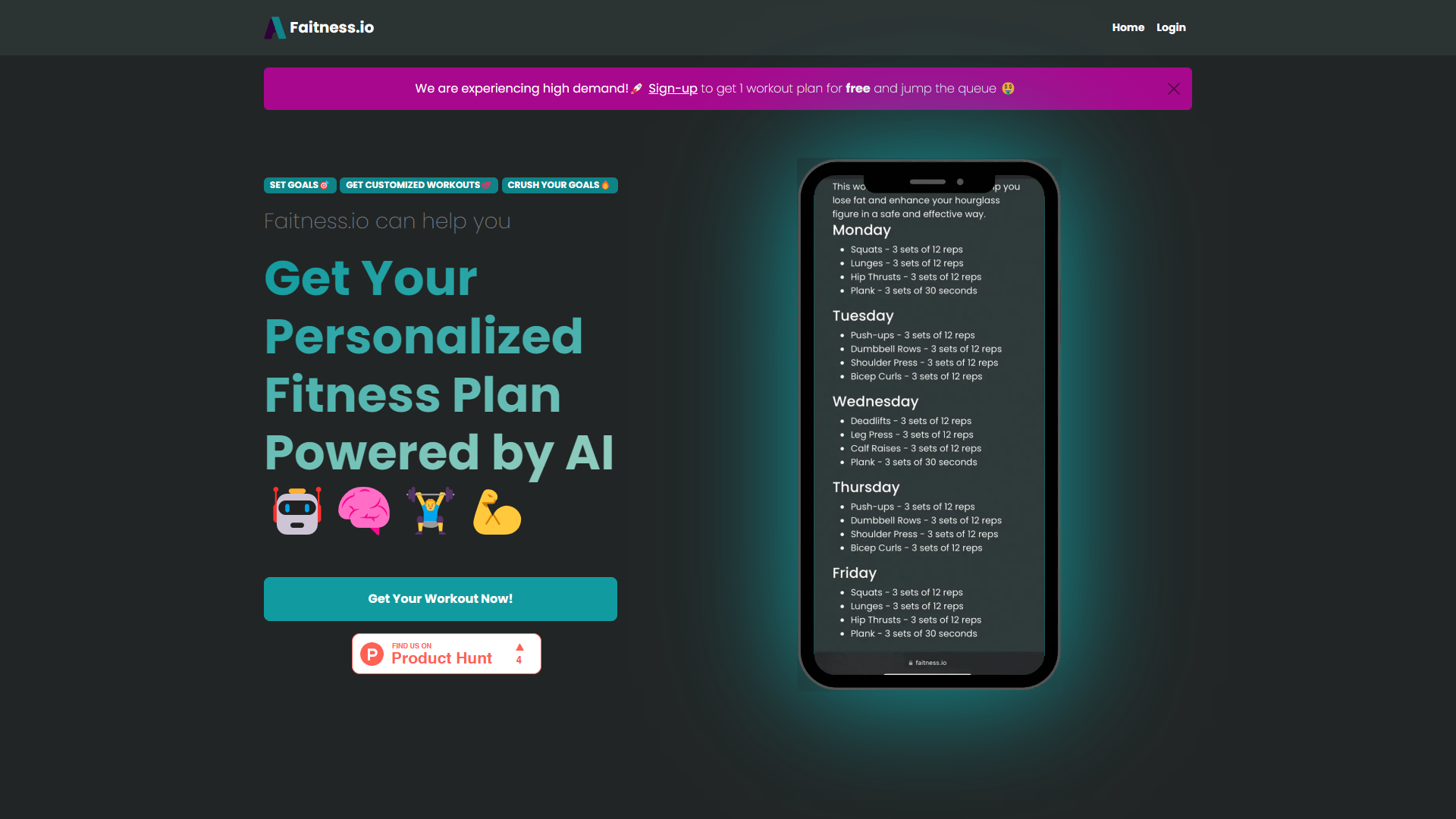 Screenshot for Faitness.io