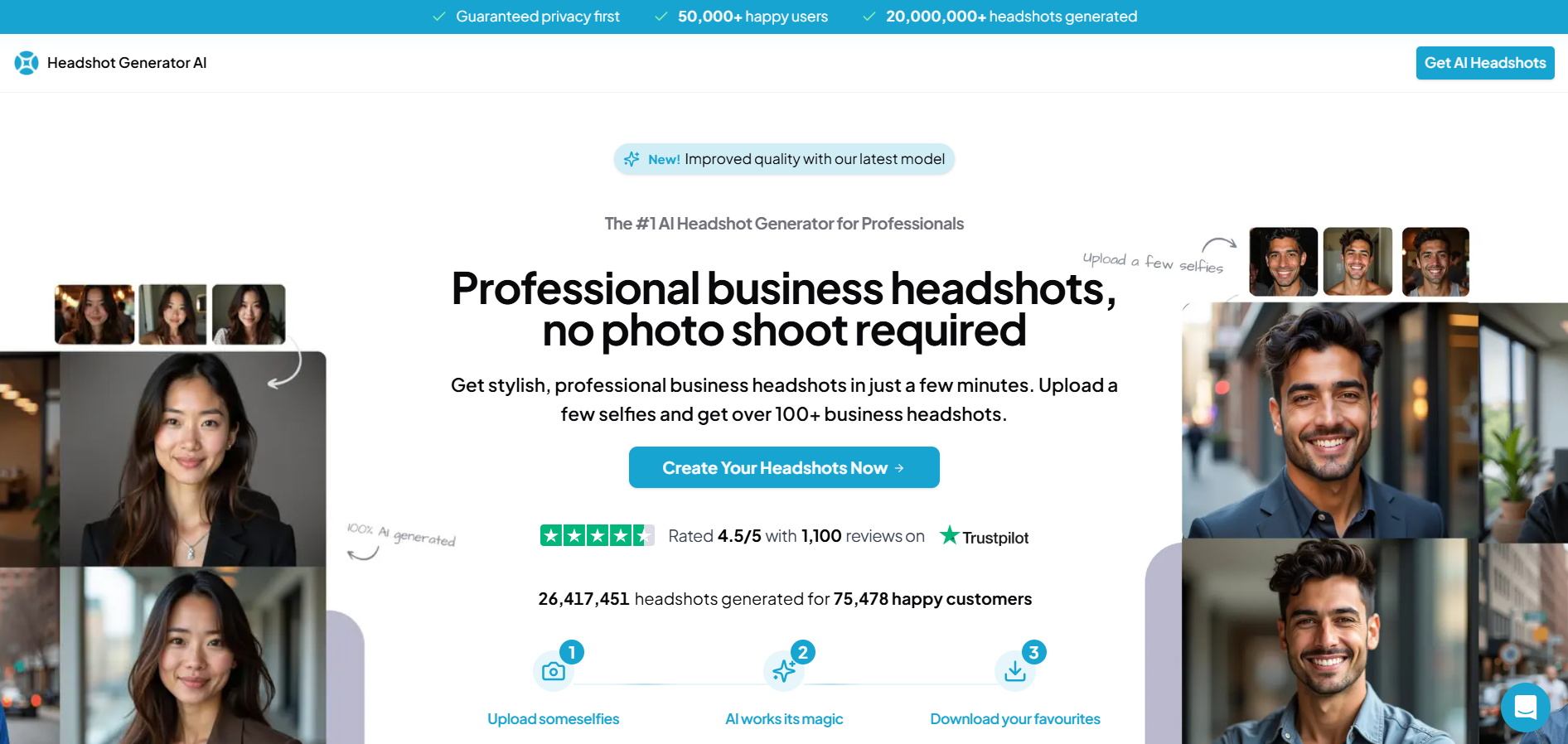 Screenshot for Headshot Generator AI