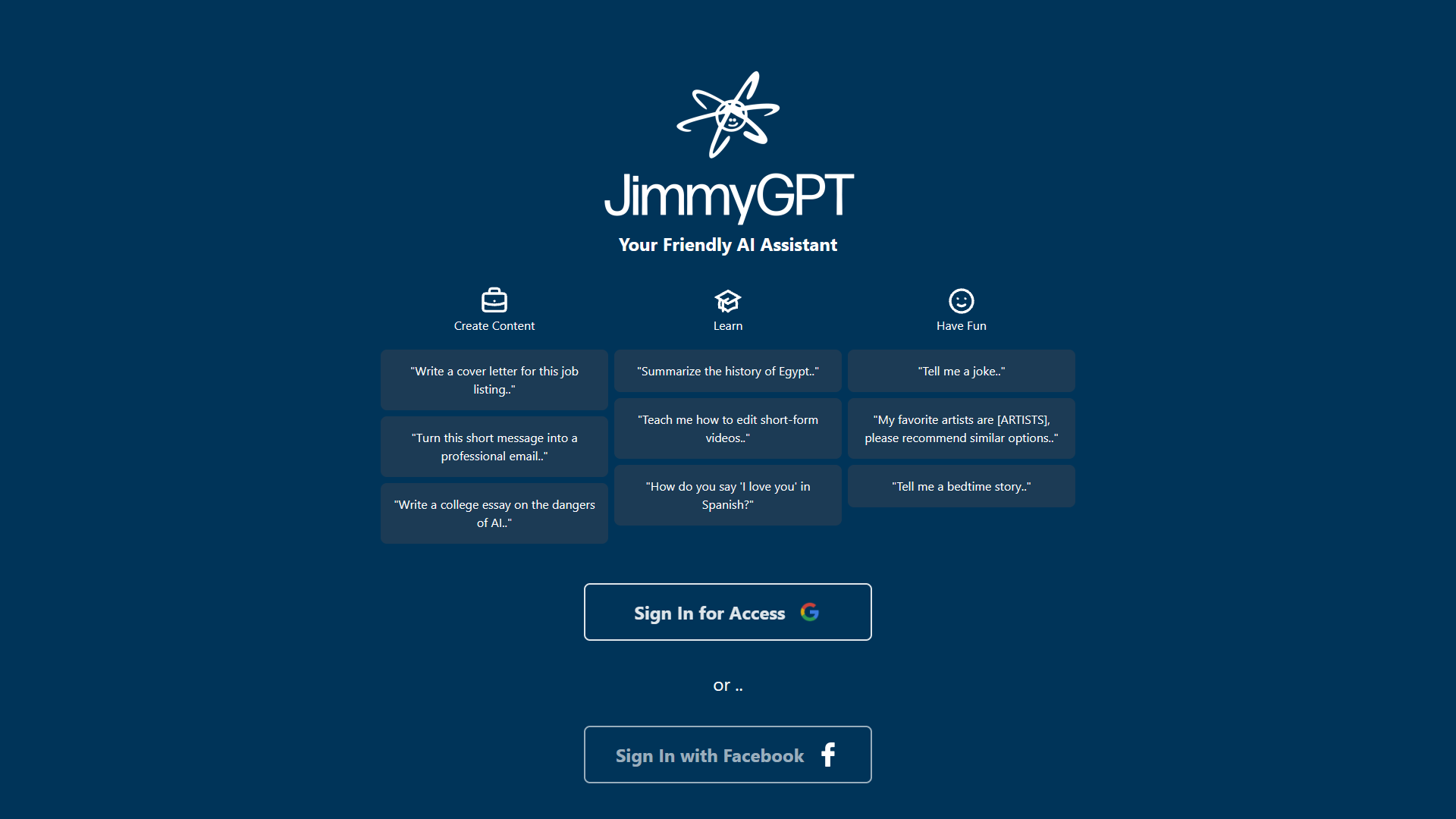 Screenshot for JimmyGPT
