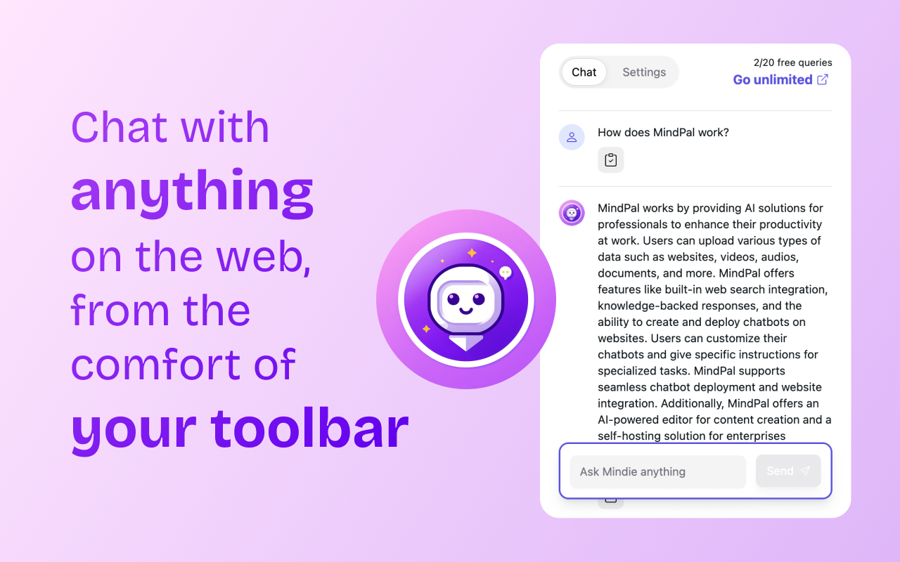 Screenshot for Mindie – Your AI Second Brain