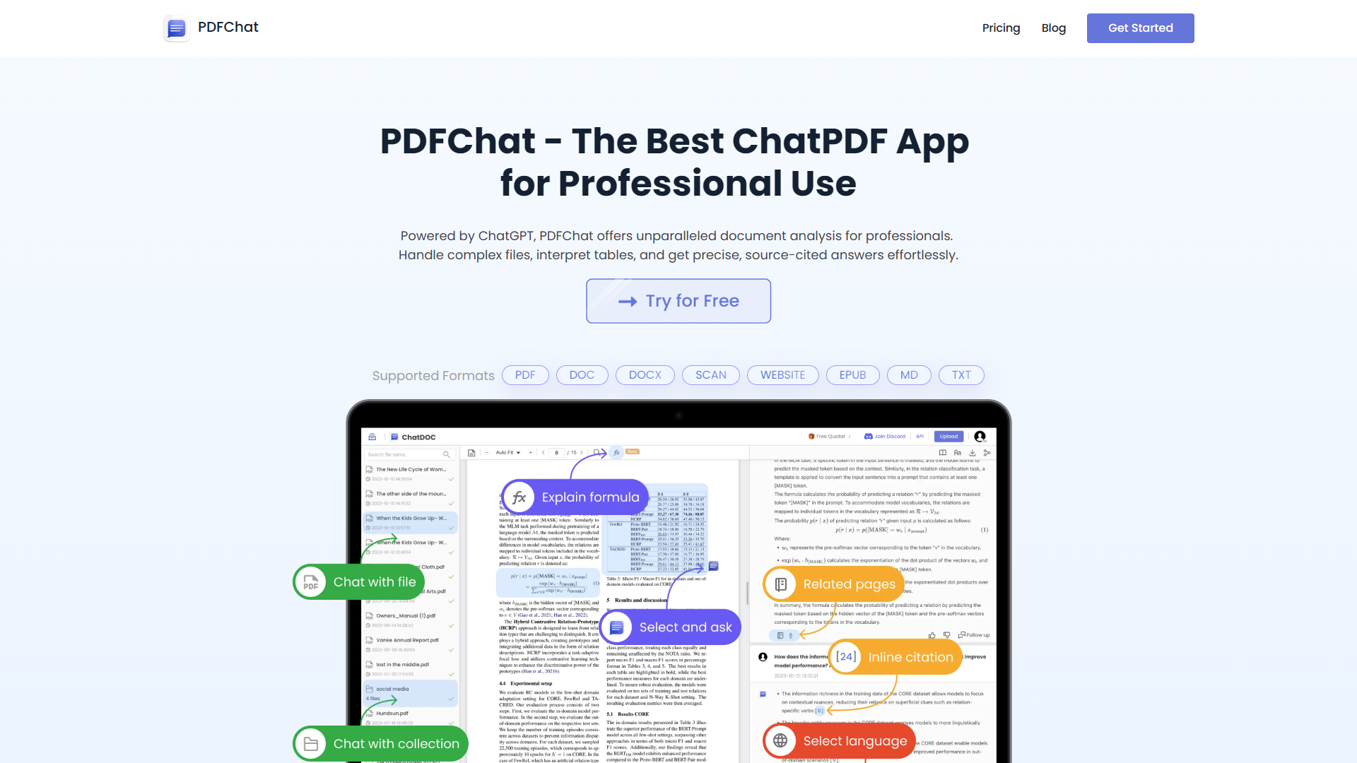 Screenshot for PDFChat