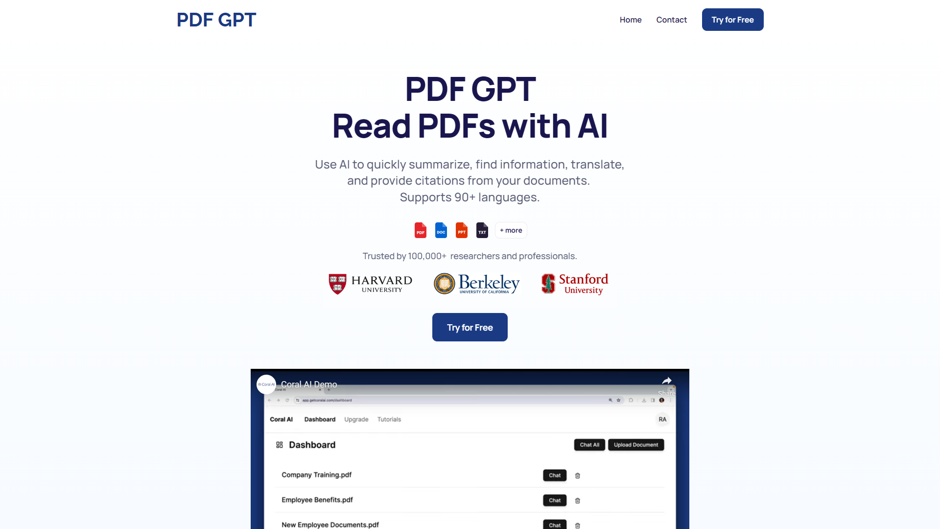 Screenshot for PDF GPT