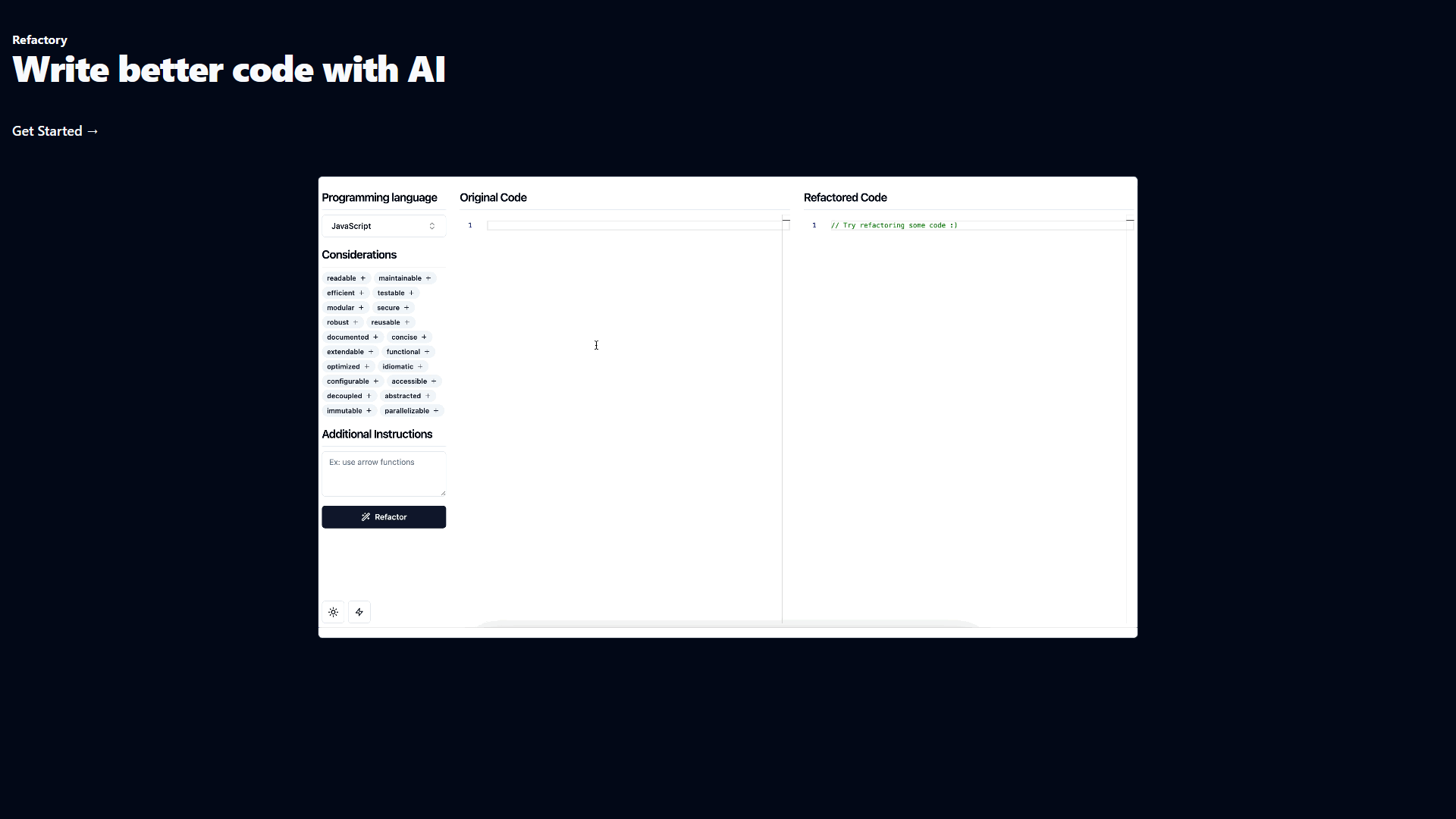 Screenshot for Refactory