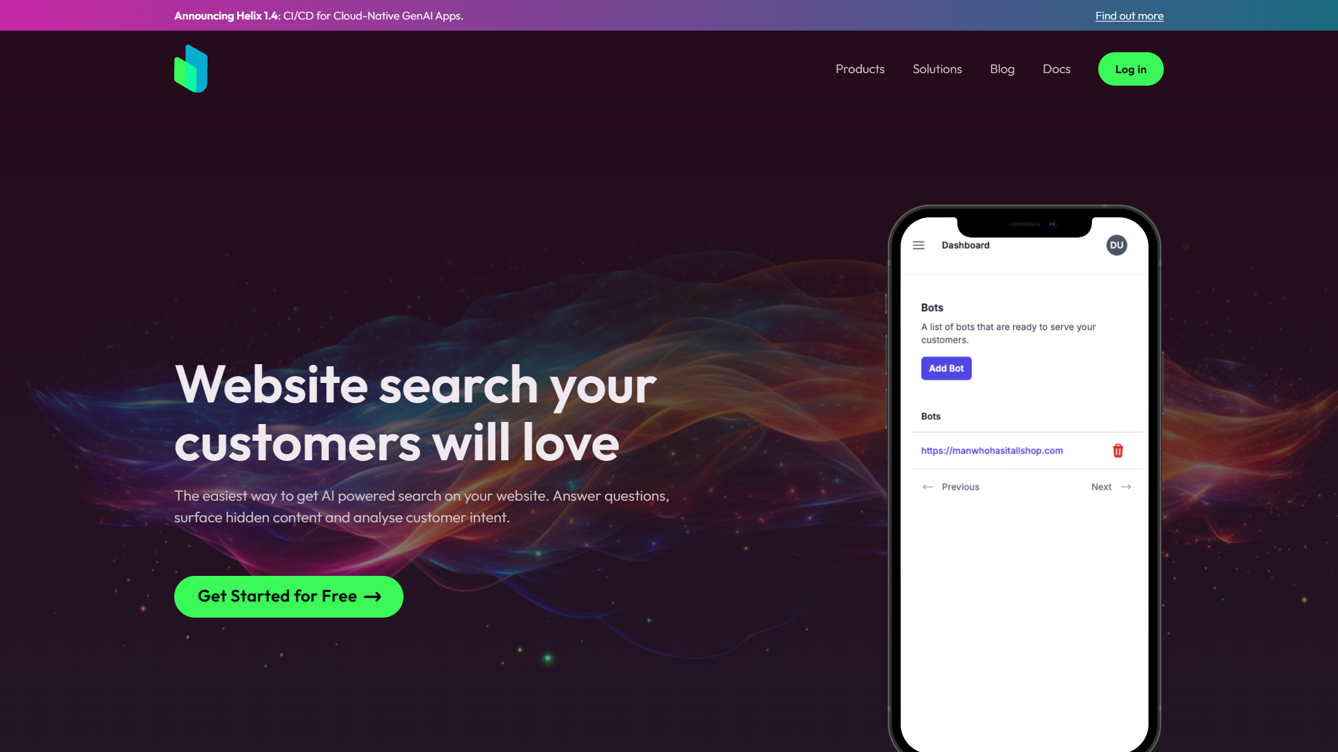 Screenshot for SearchBot by Helix