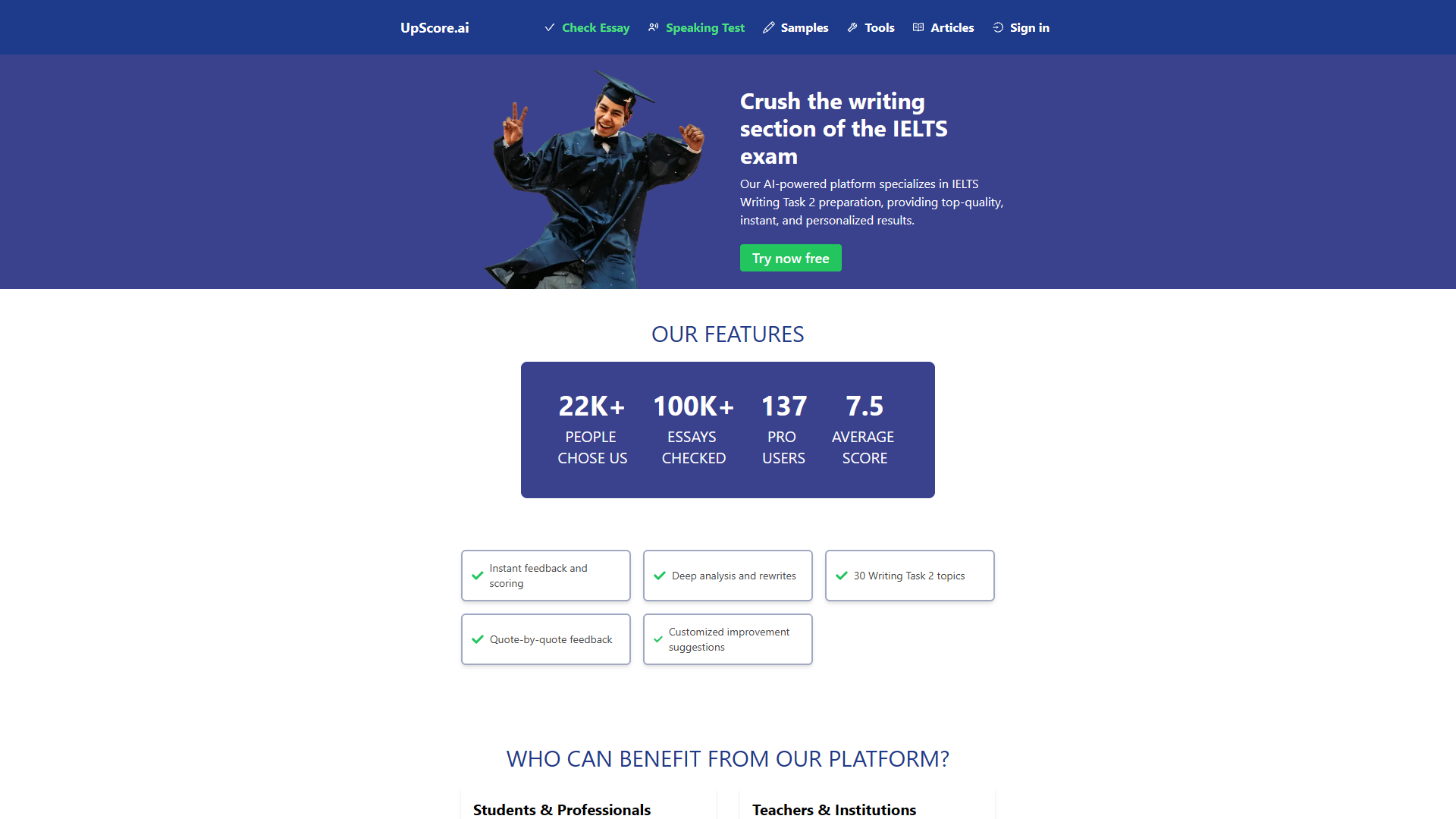 Screenshot for UpScore.ai