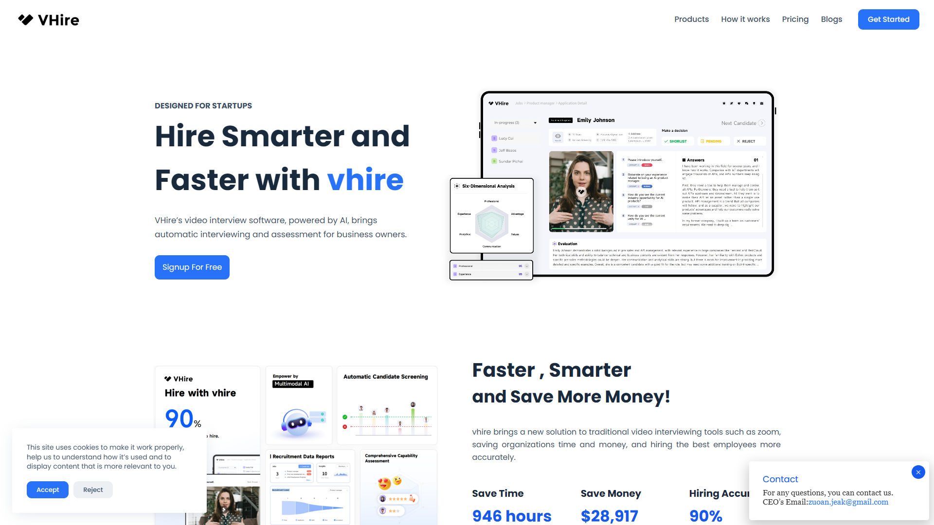 Screenshot for VHire.AI