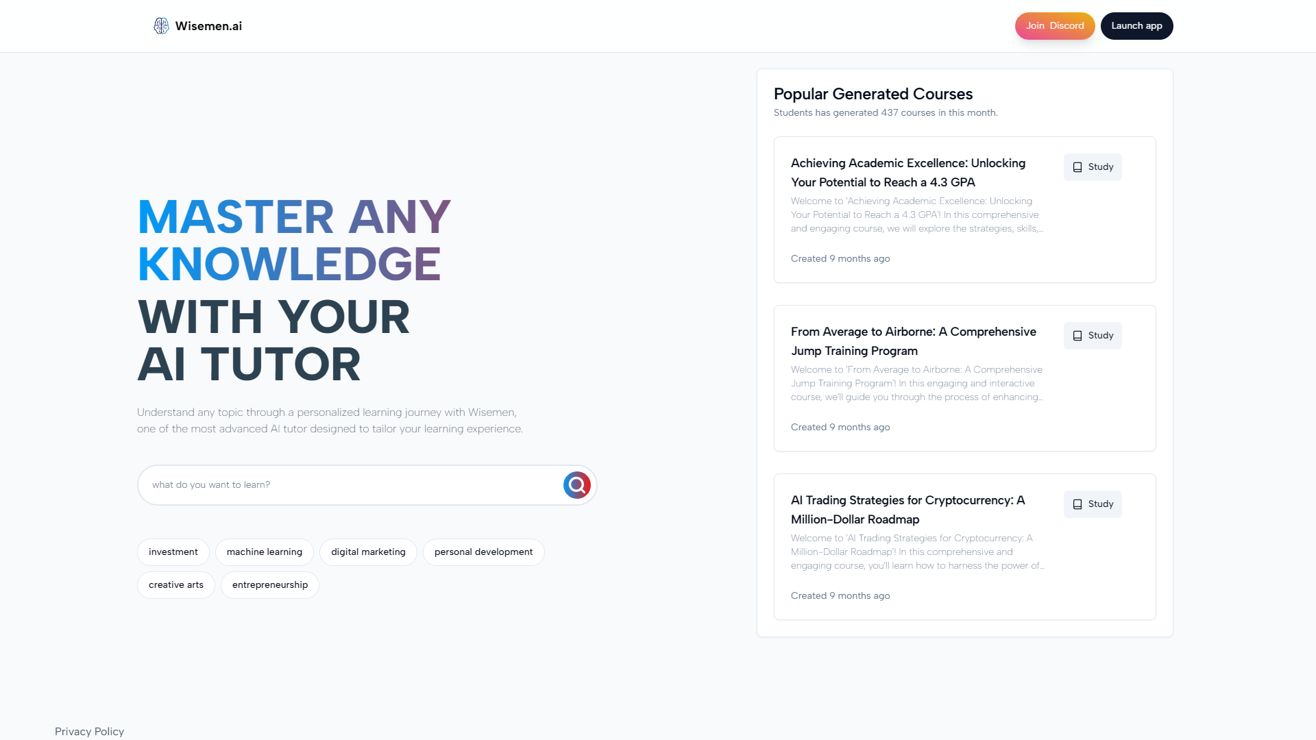 Screenshot for Wisemen.ai