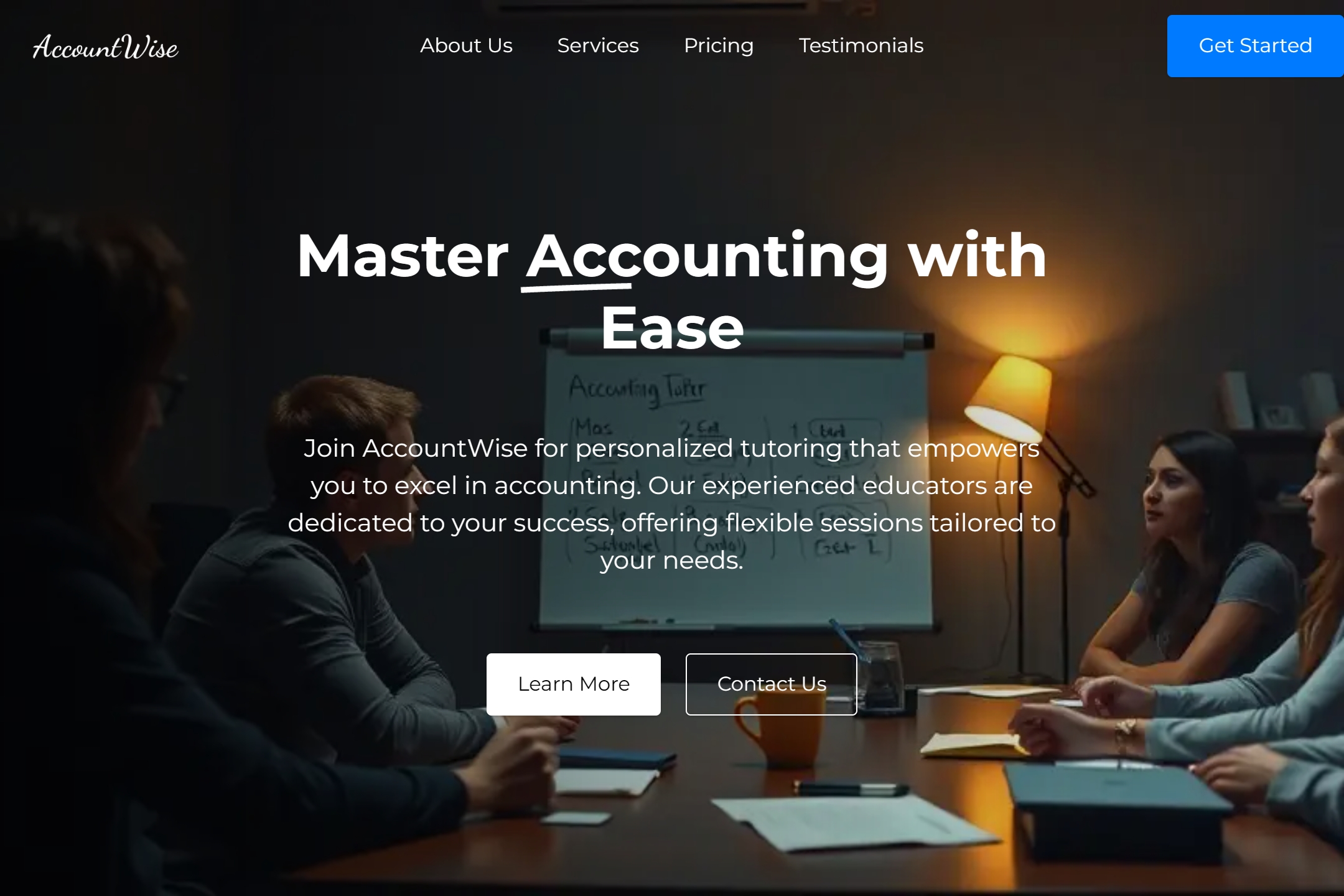 Accounting tutor website template