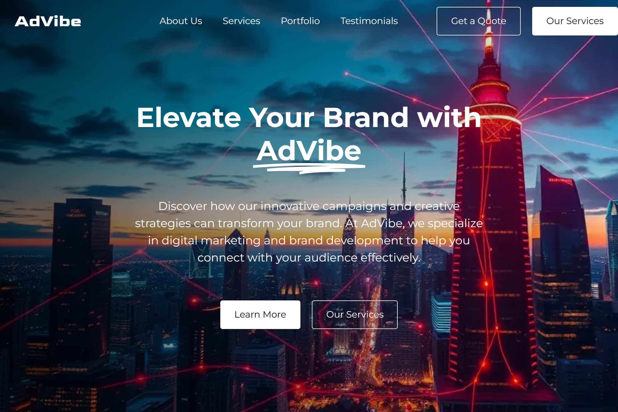 Advertising agency website template