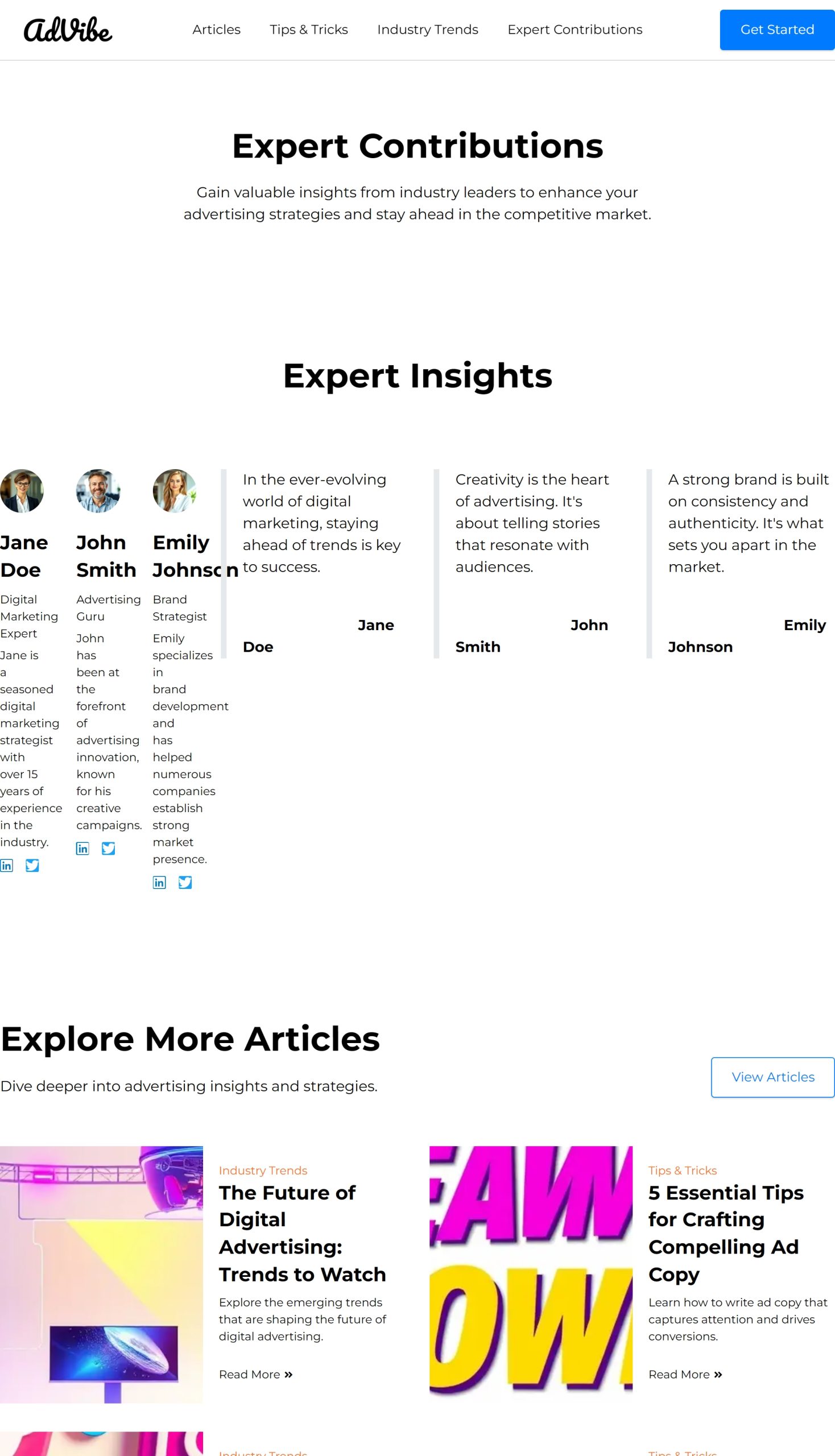 Expert Contributions