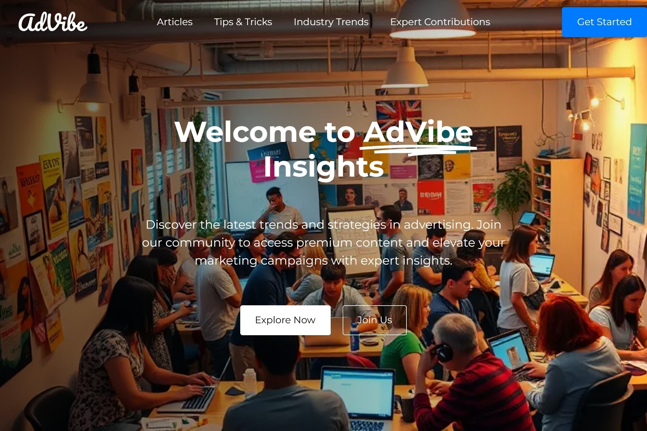 Advertising blog website template