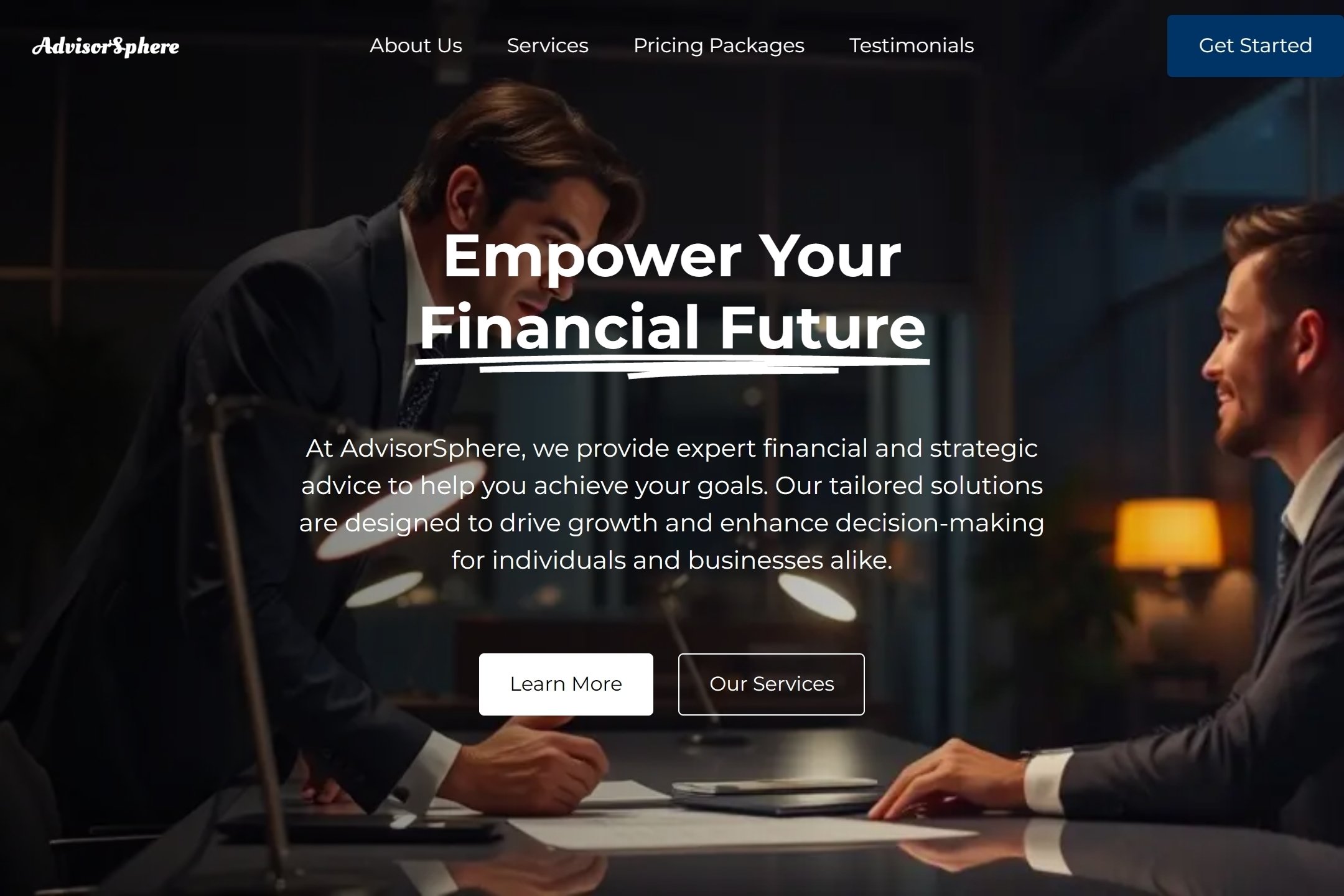 Advisor website template