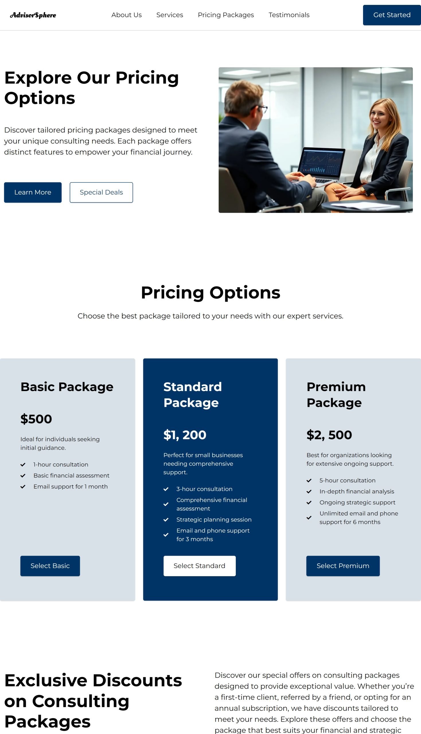 Pricing Packages