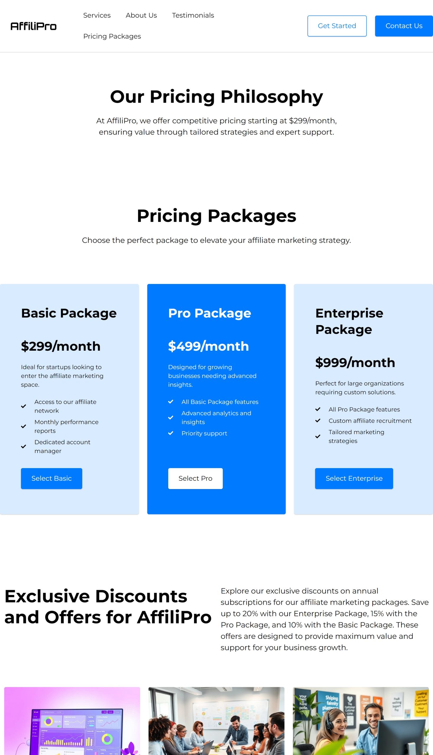 Pricing Packages