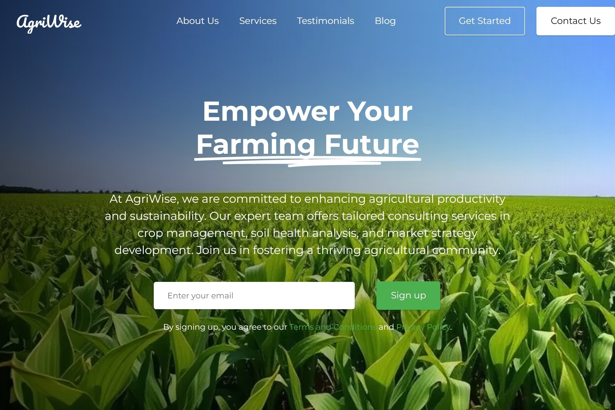 Agricultural consulting firm website template
