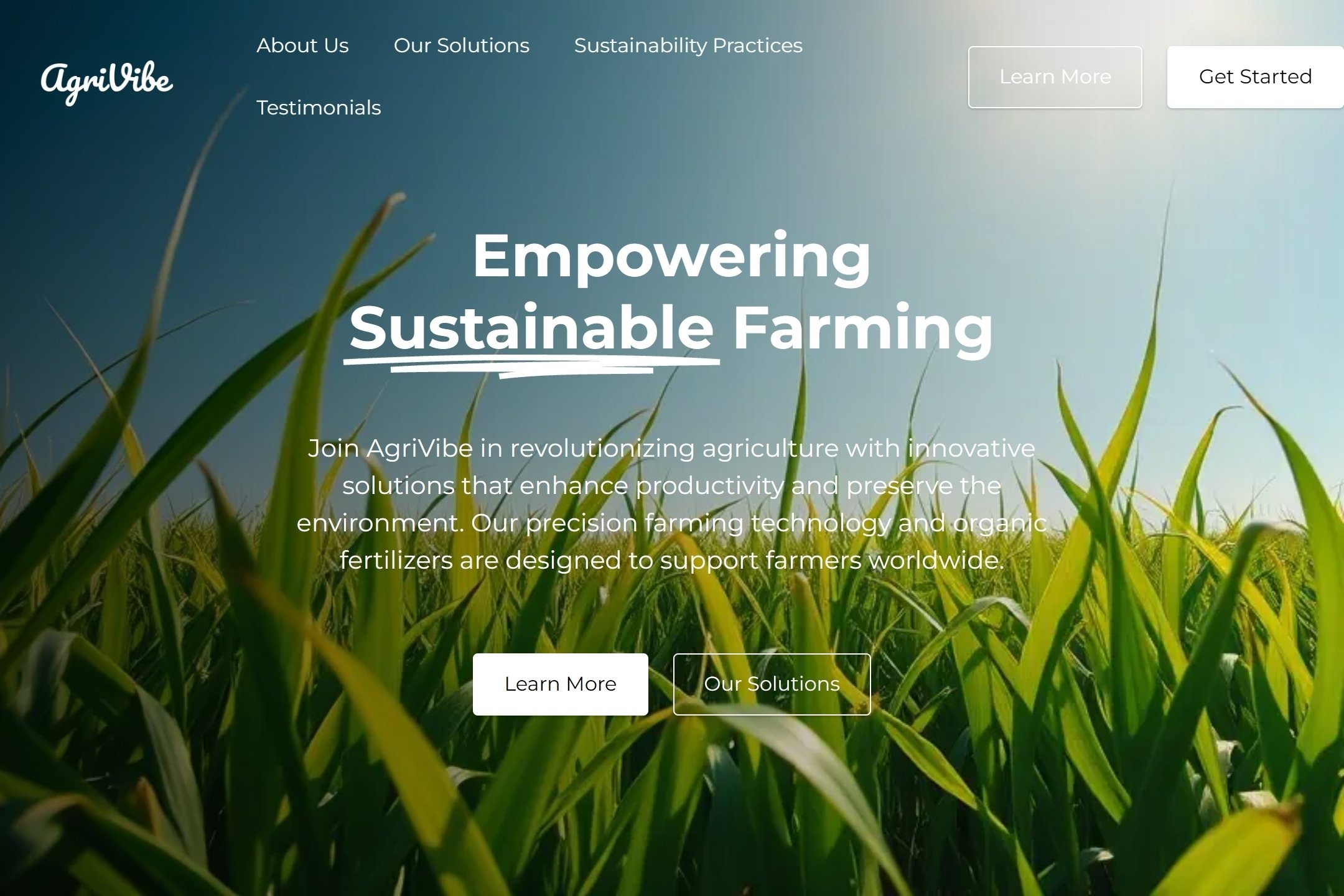 Agriculture company website template