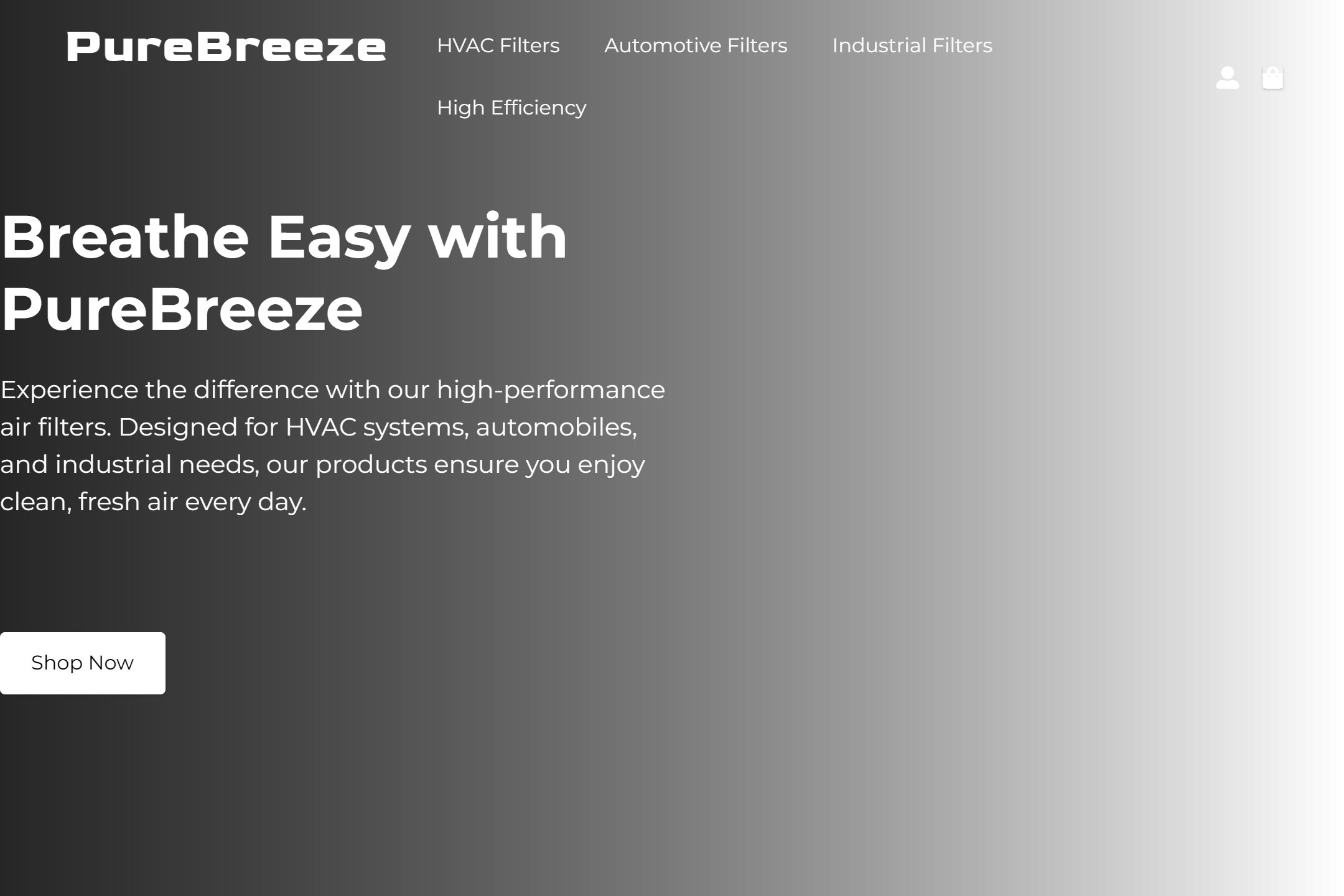 Air filter supplier website template
