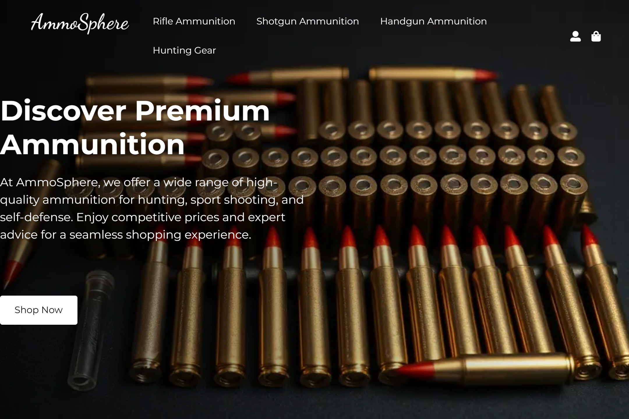 Ammunition store website template