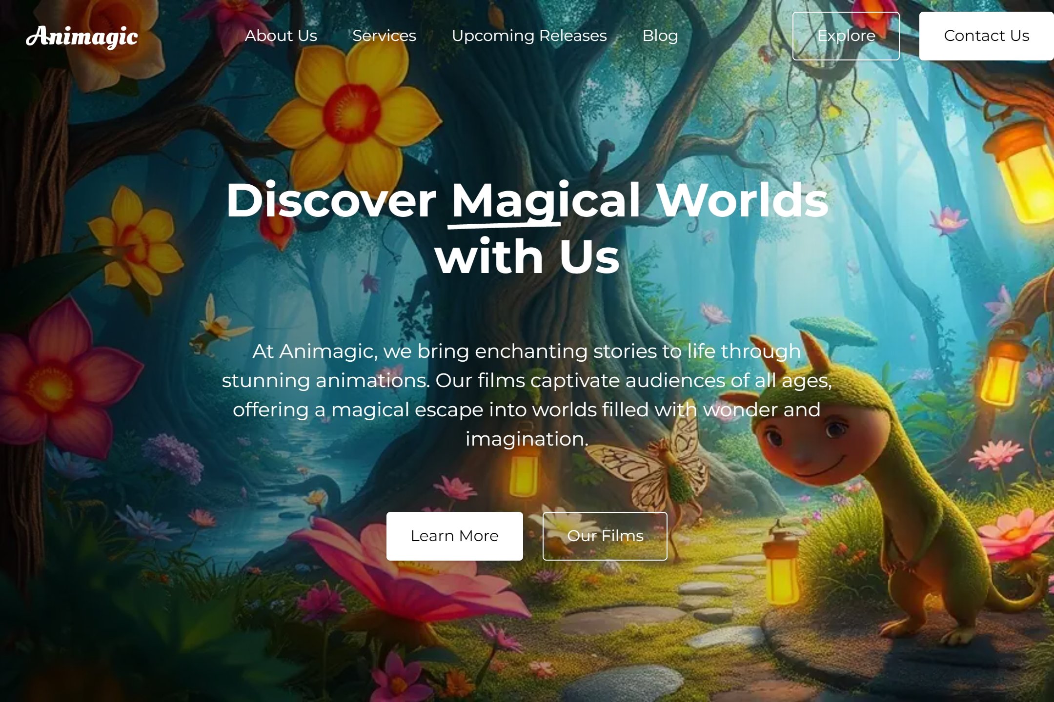 Animated film release website template