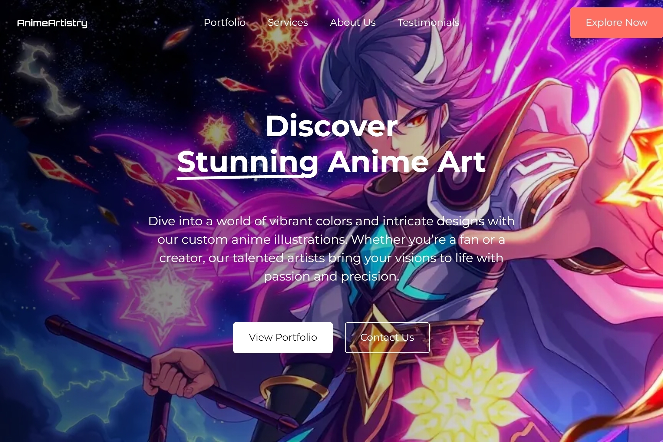 Anime illustrator website template