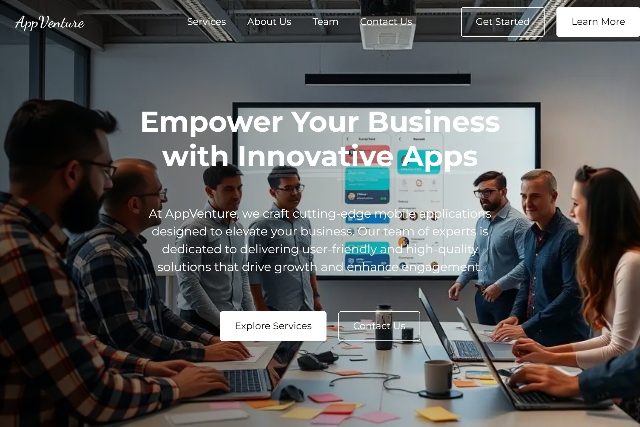 App developer website template