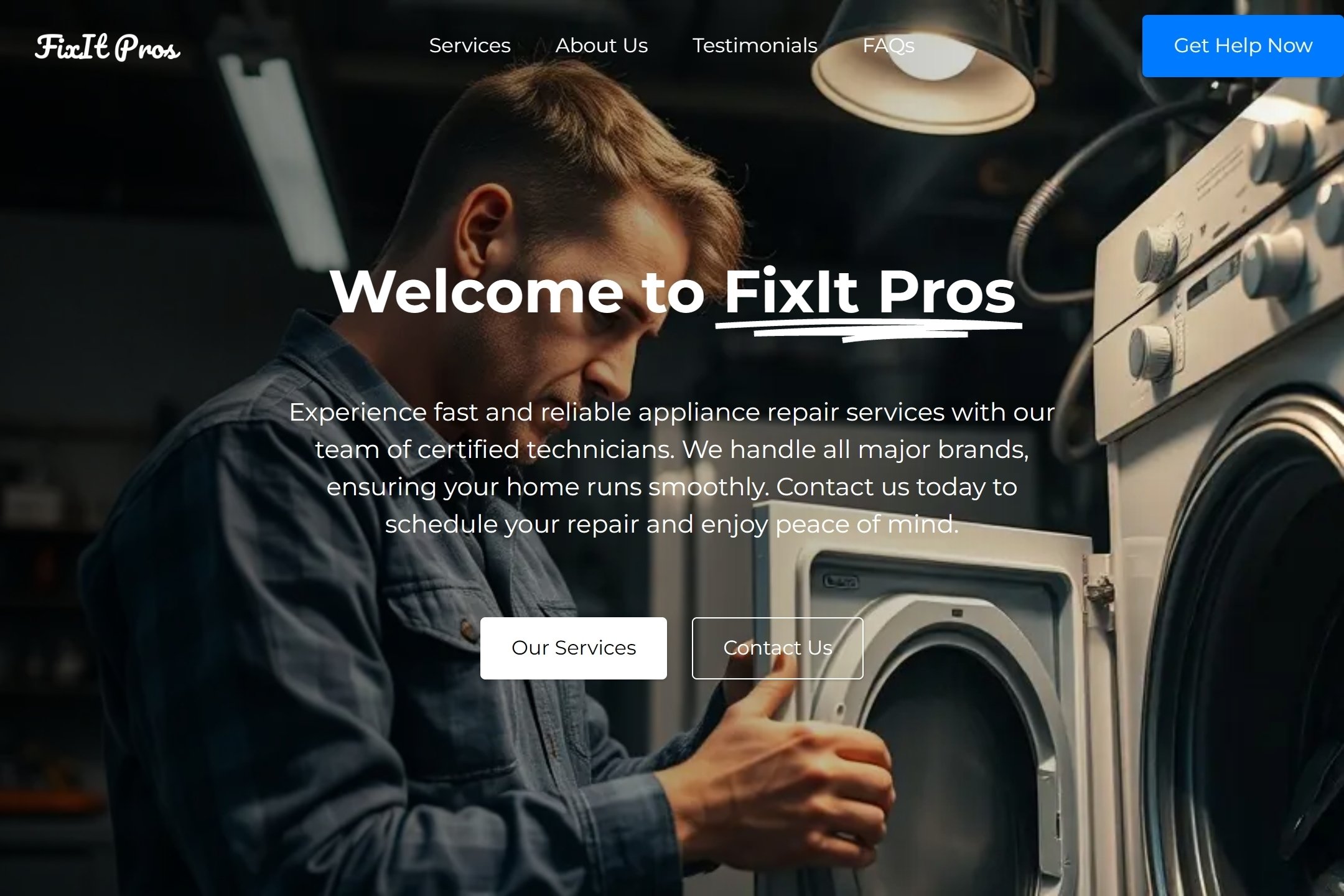 Appliance repair service website template
