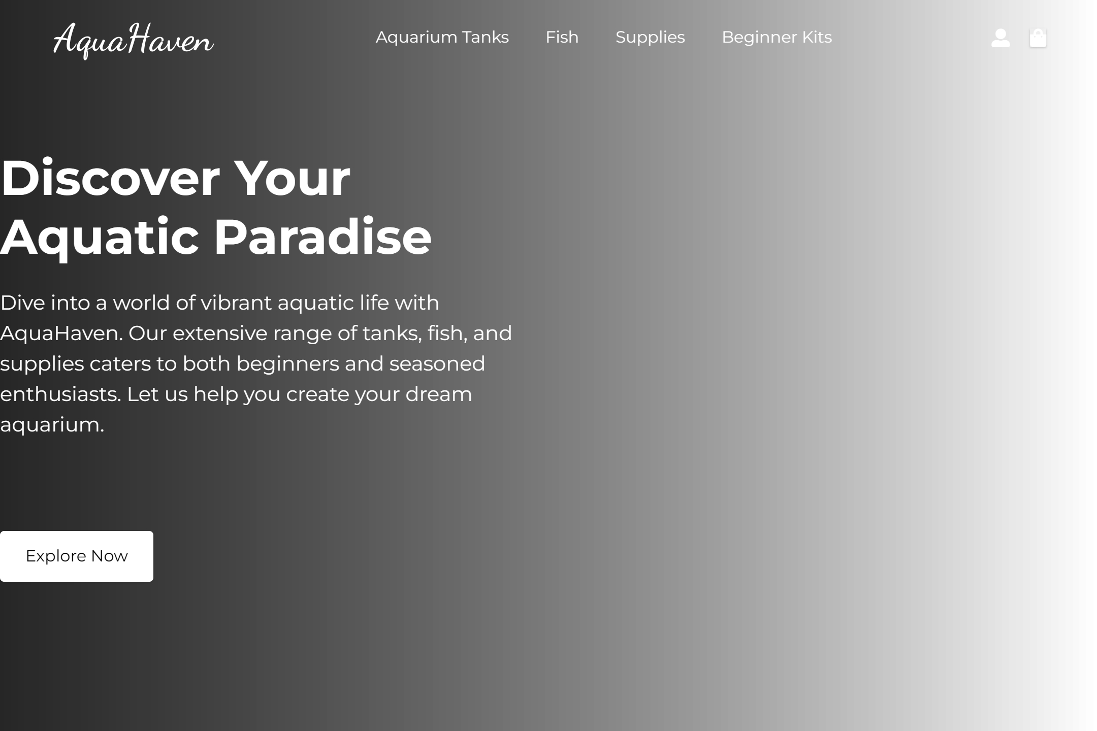 Aquarium store website template