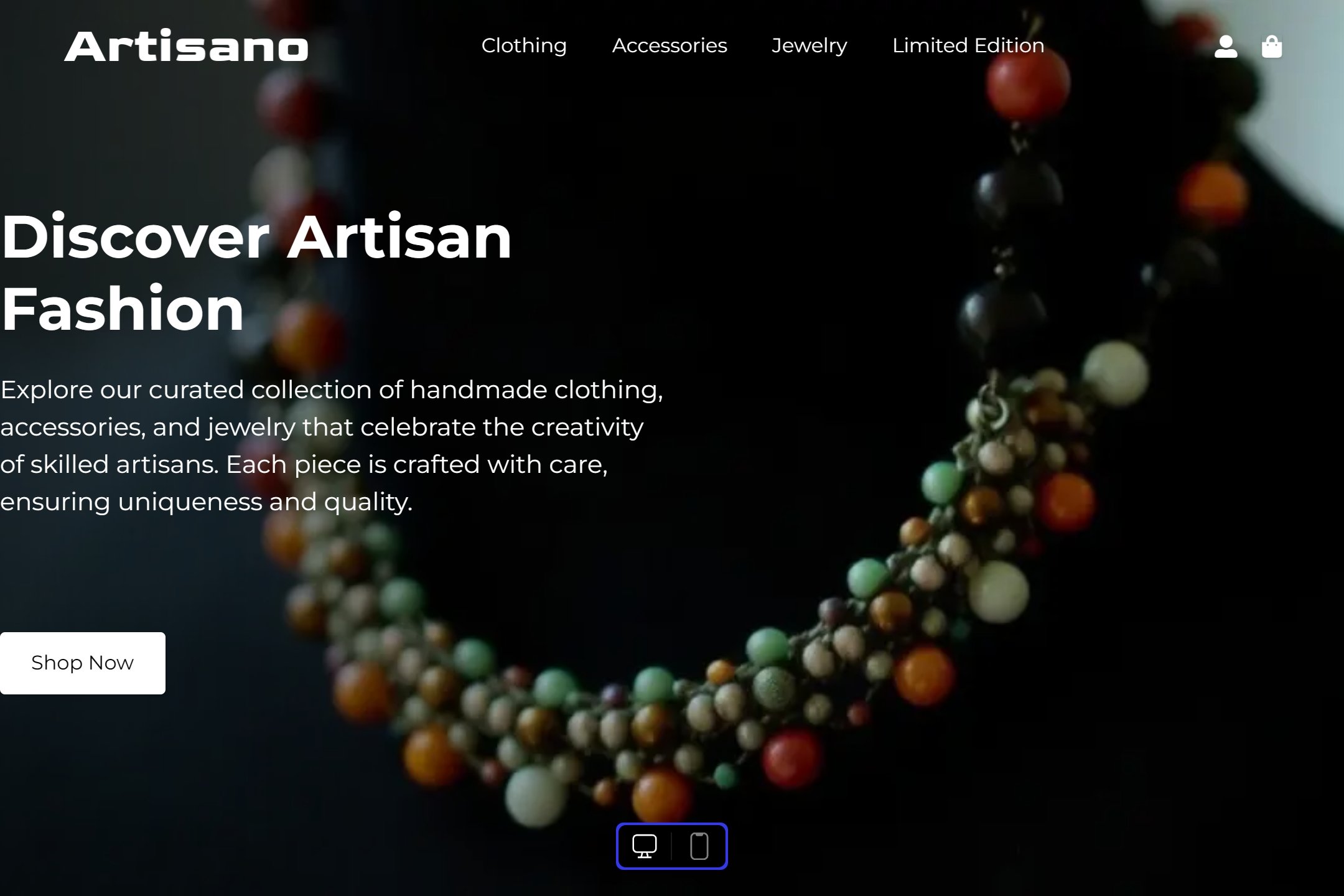 Artisan-made fashion online store website template