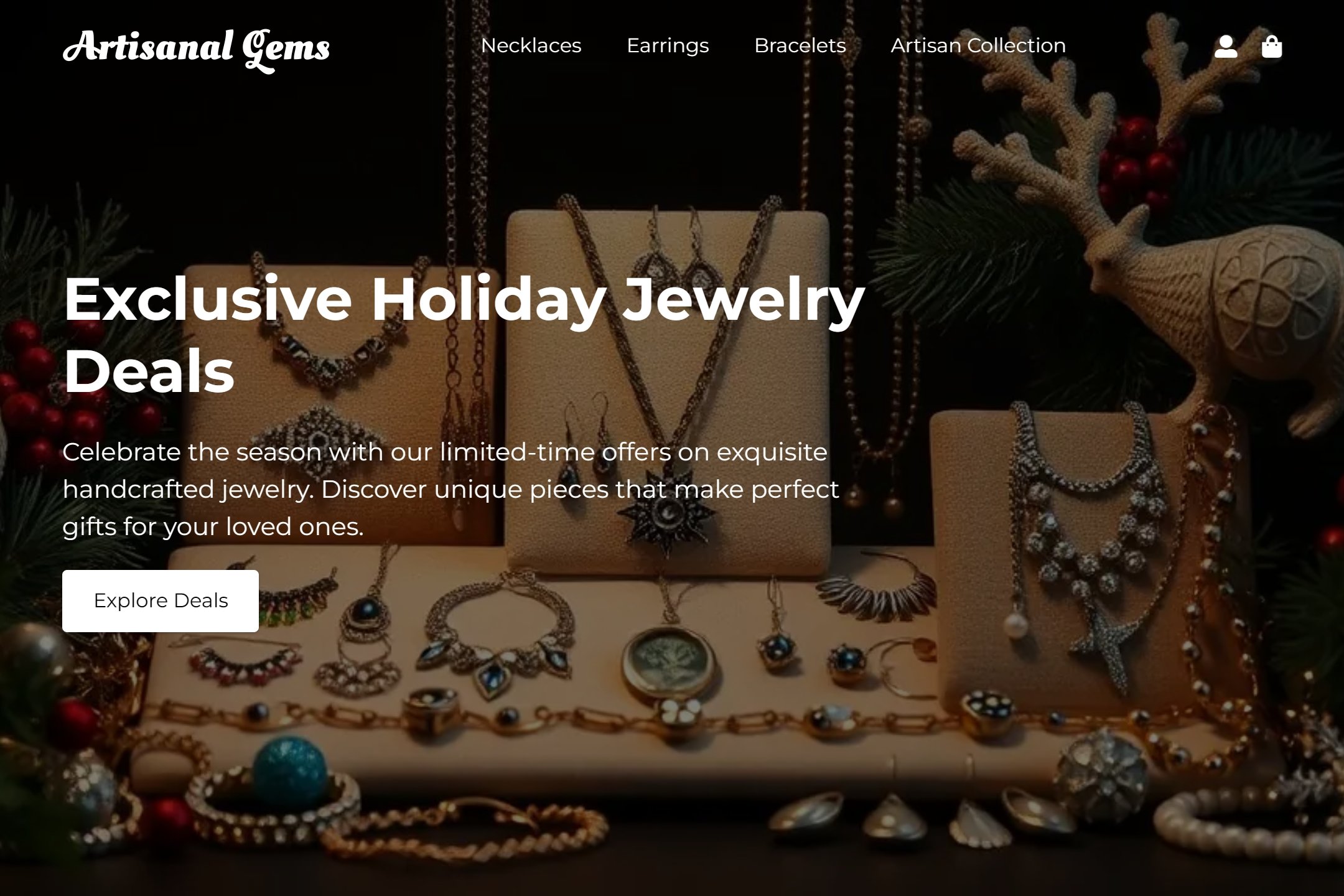 Artisan-made jewelry online store website template