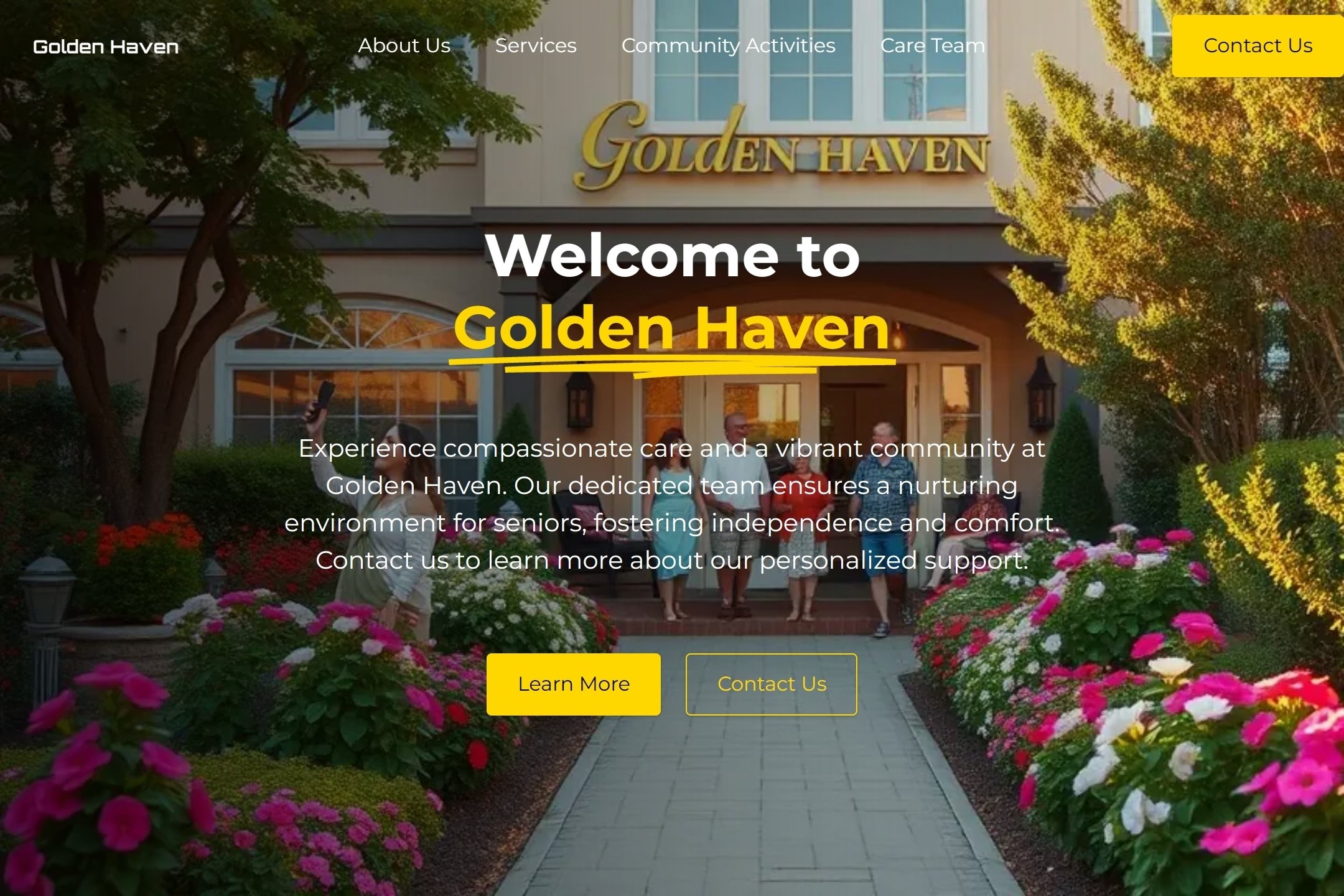 Assisted living facility website template