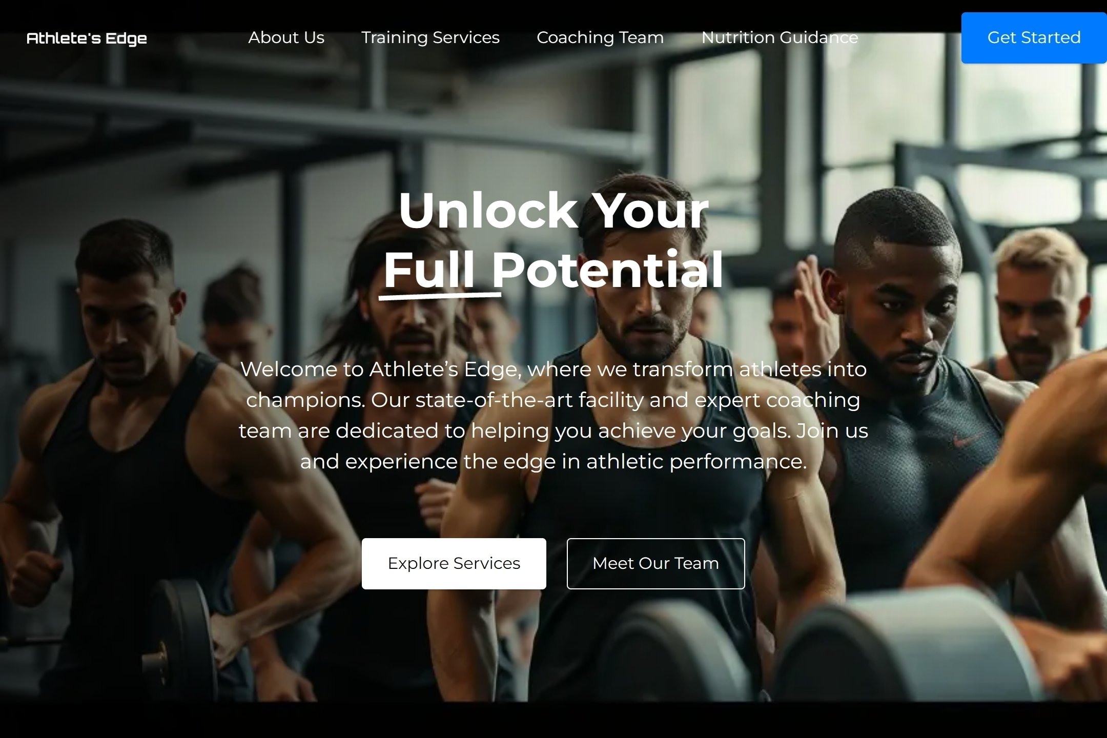 Athlete website template