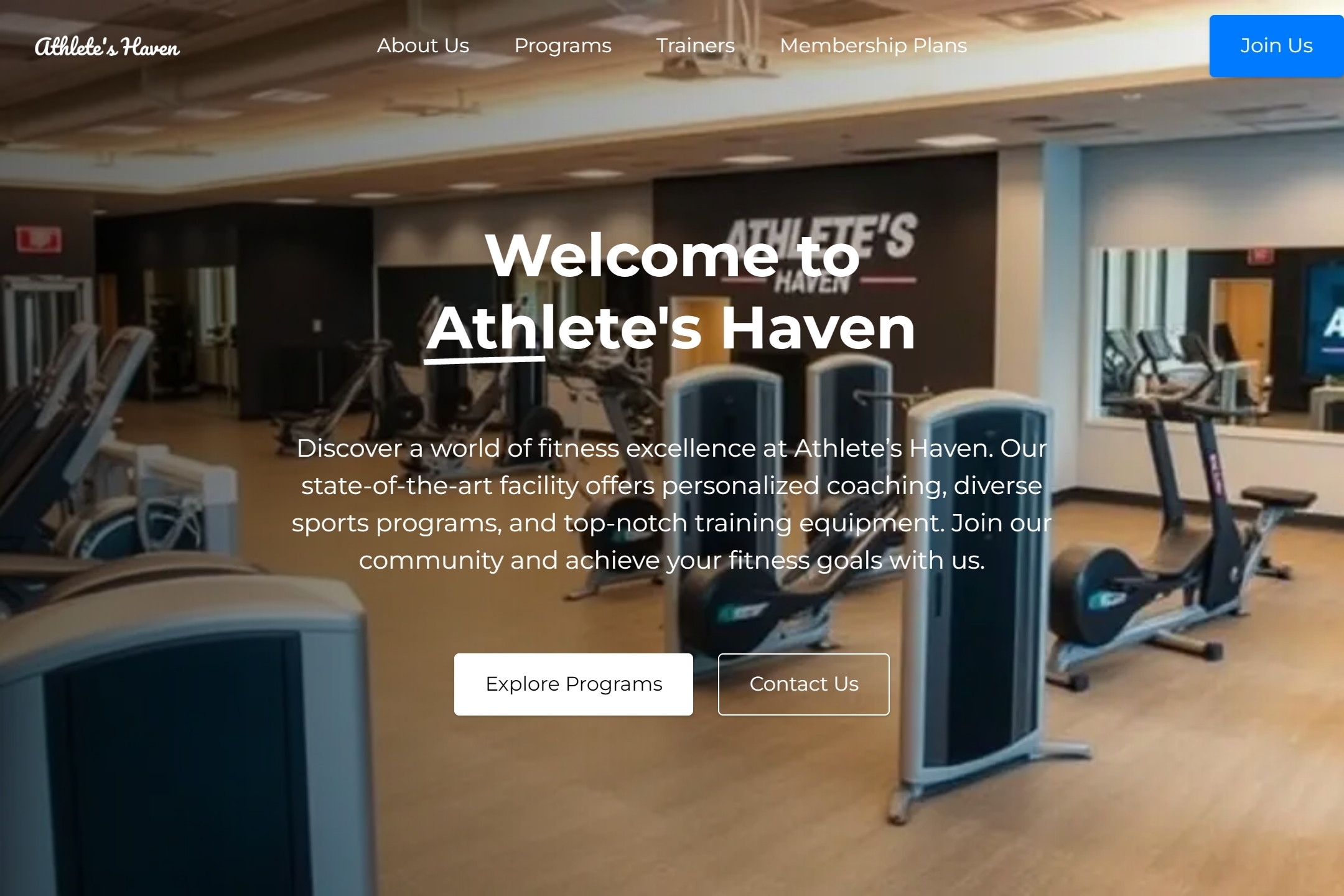 Athletics facility website template