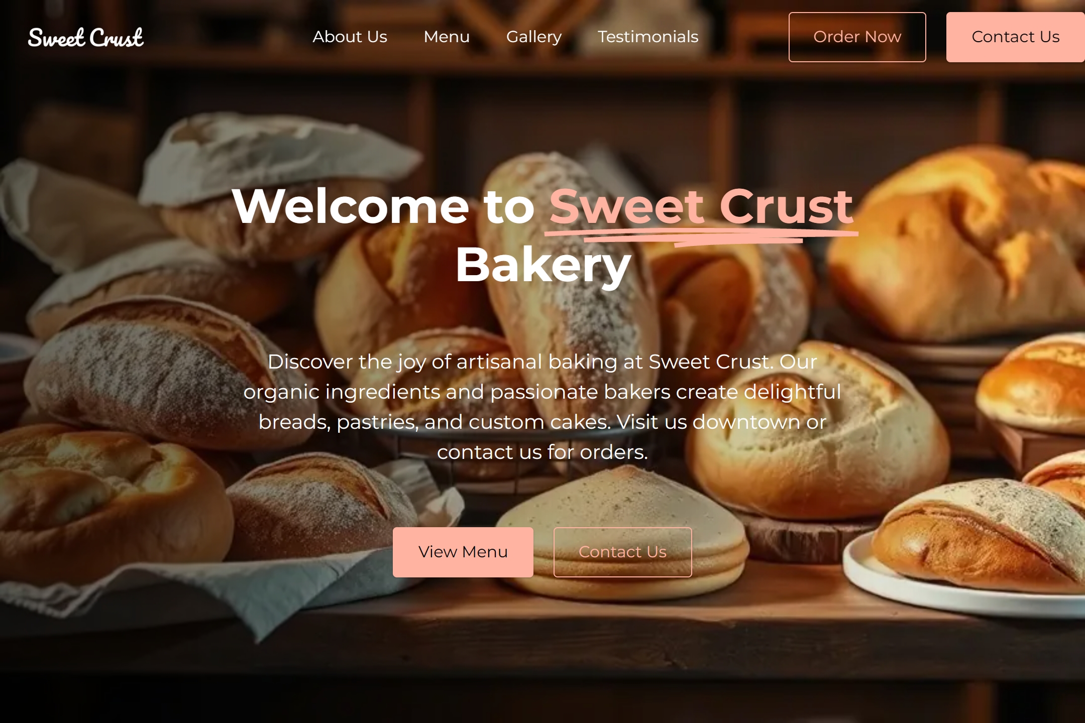 Bakery website template