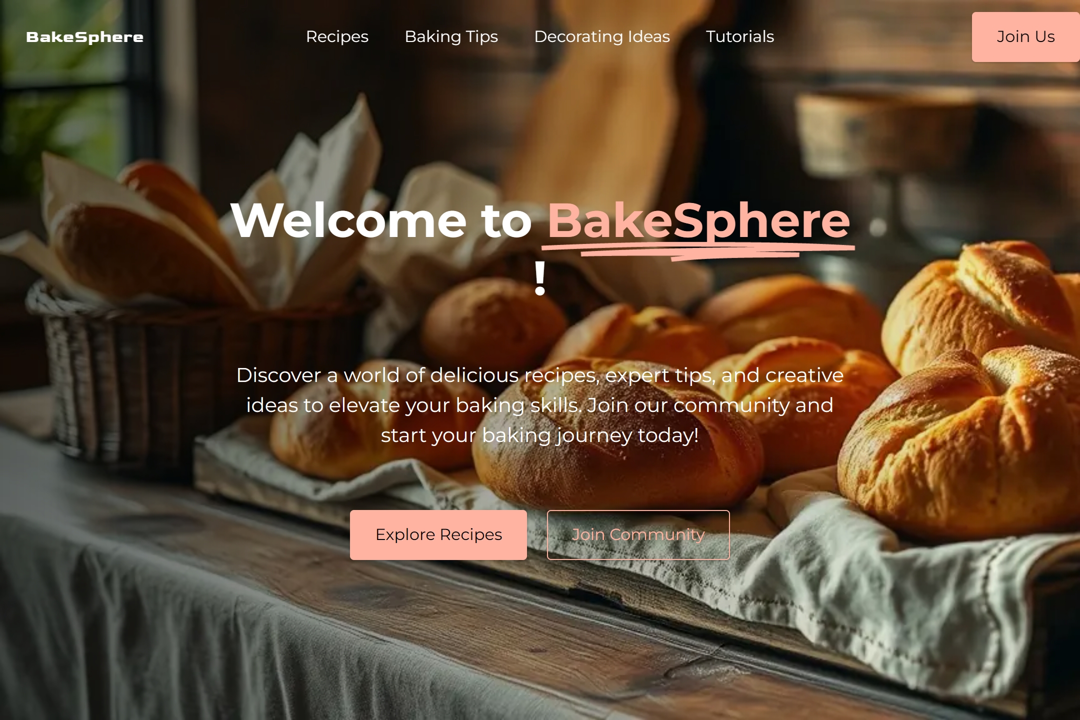 Baking blog website template
