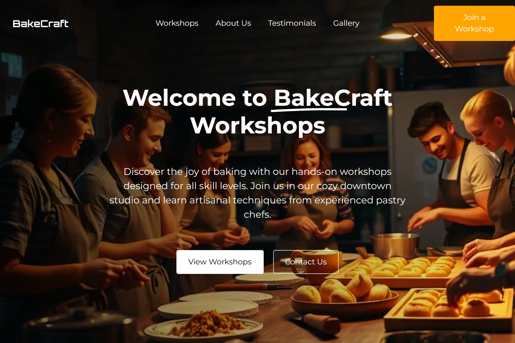 Baking workshop website template