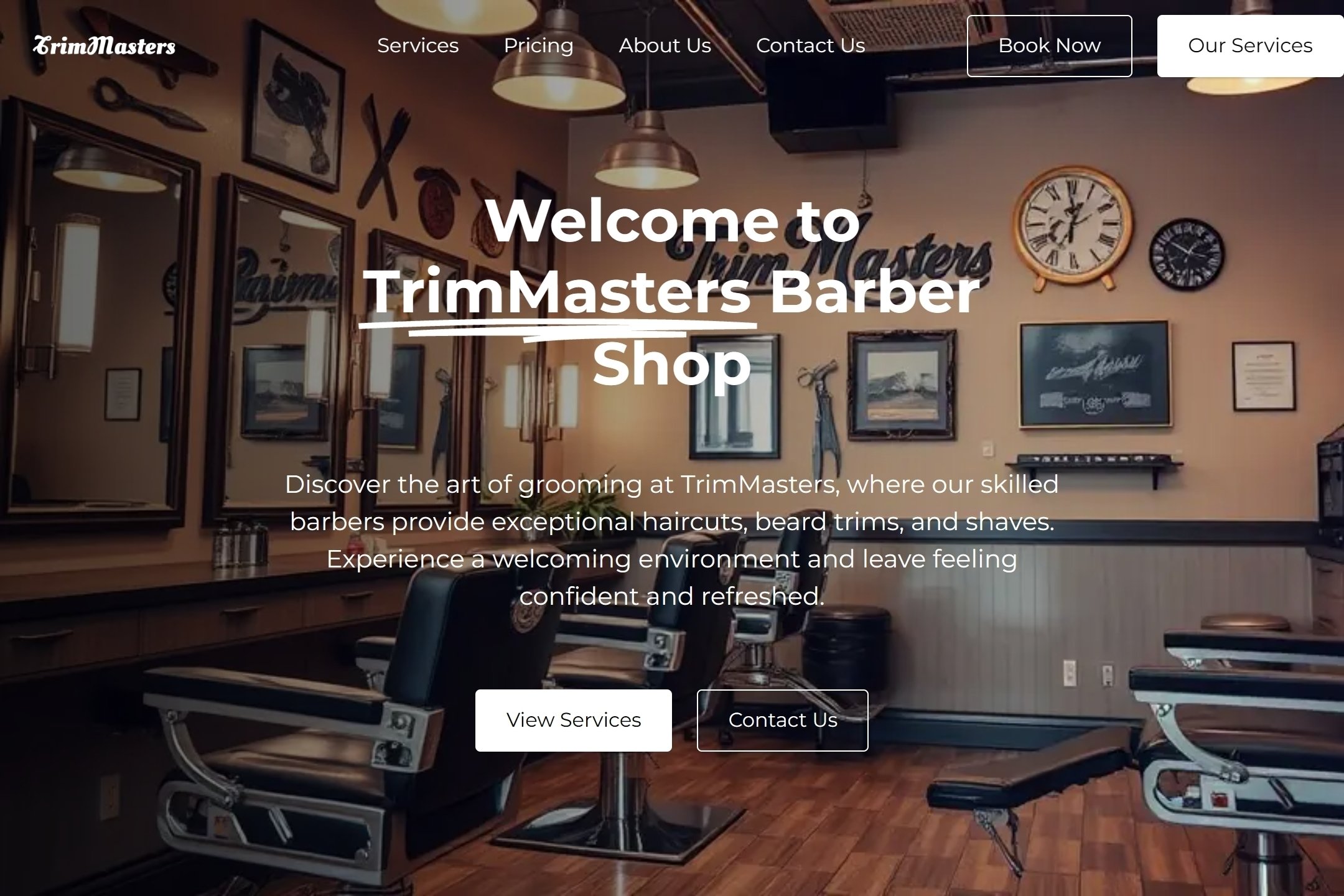 Barber shop website template