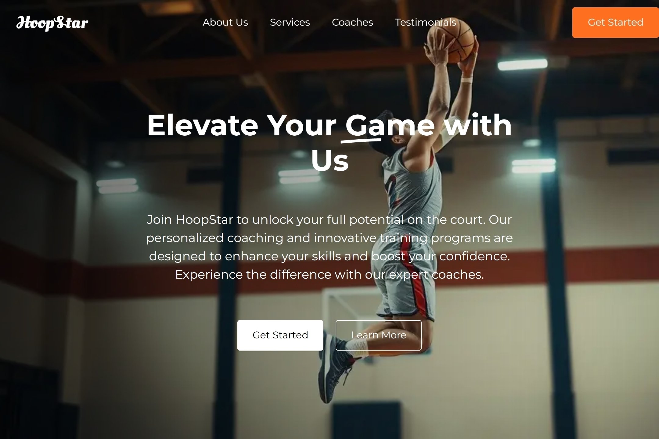Basketball player website template