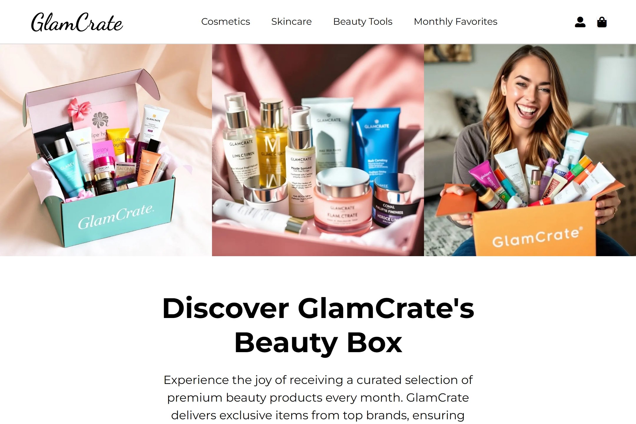 Beauty subscription box website template