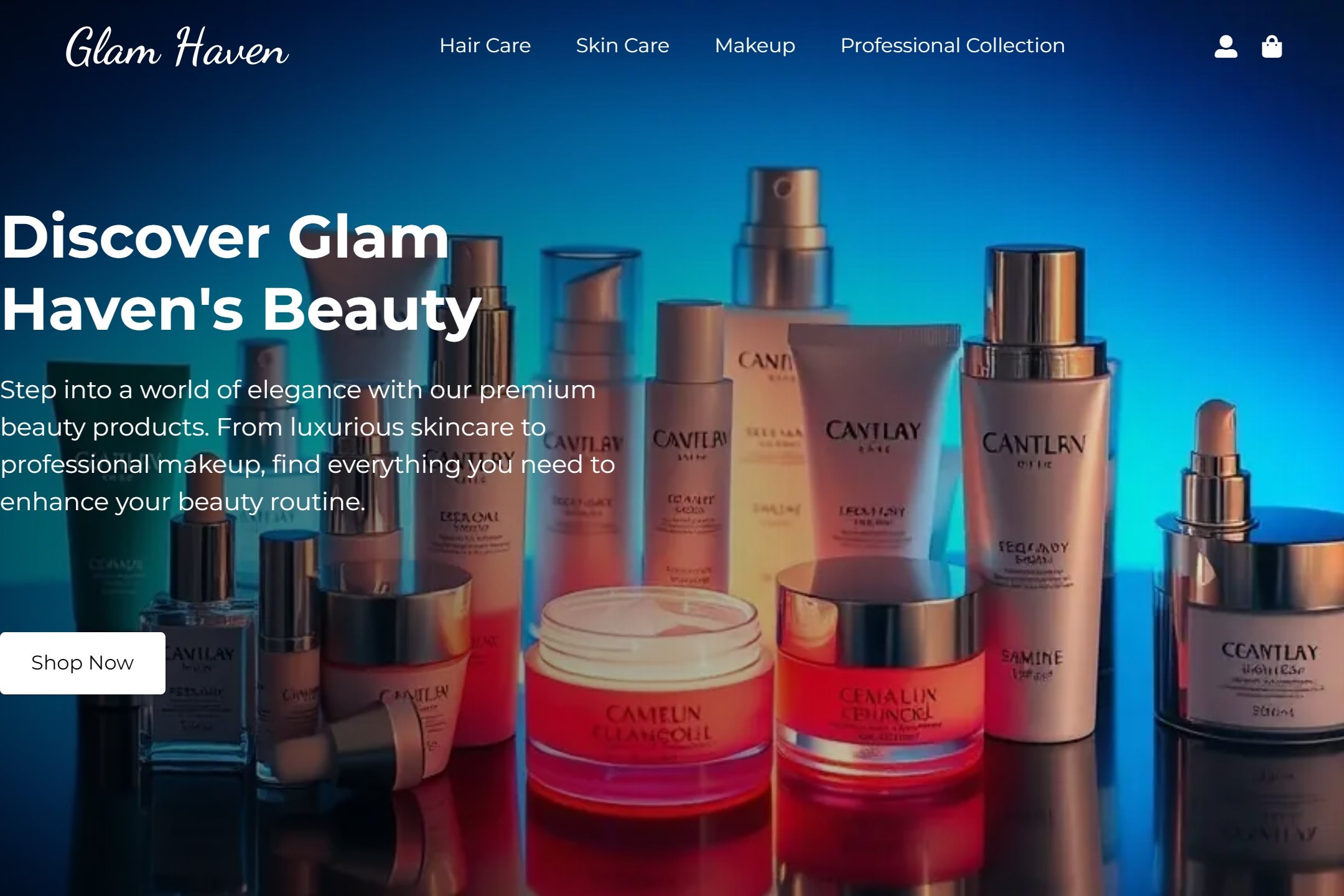 Beauty supply store website template
