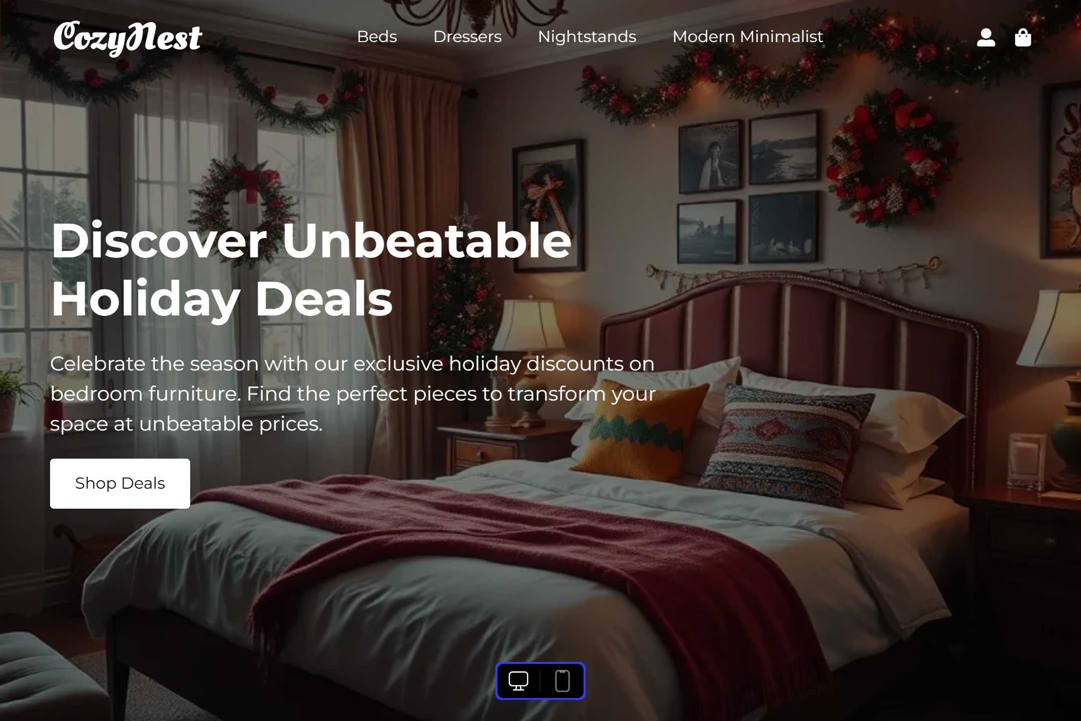 Bedroom furniture store website template