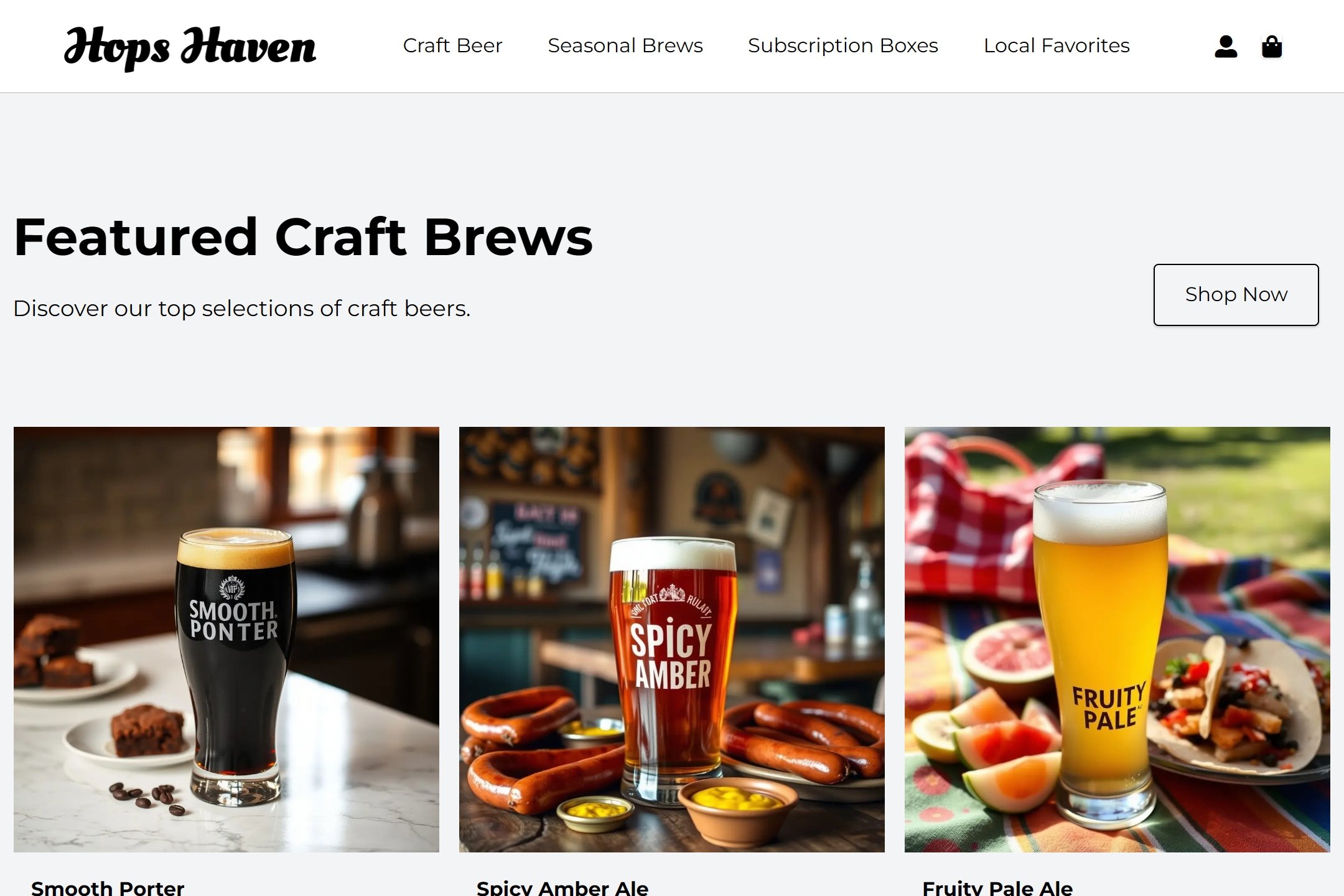 Beer store website template