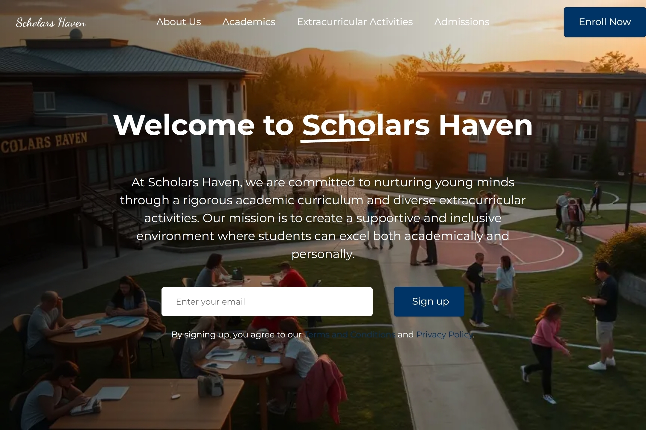 Boarding school website template