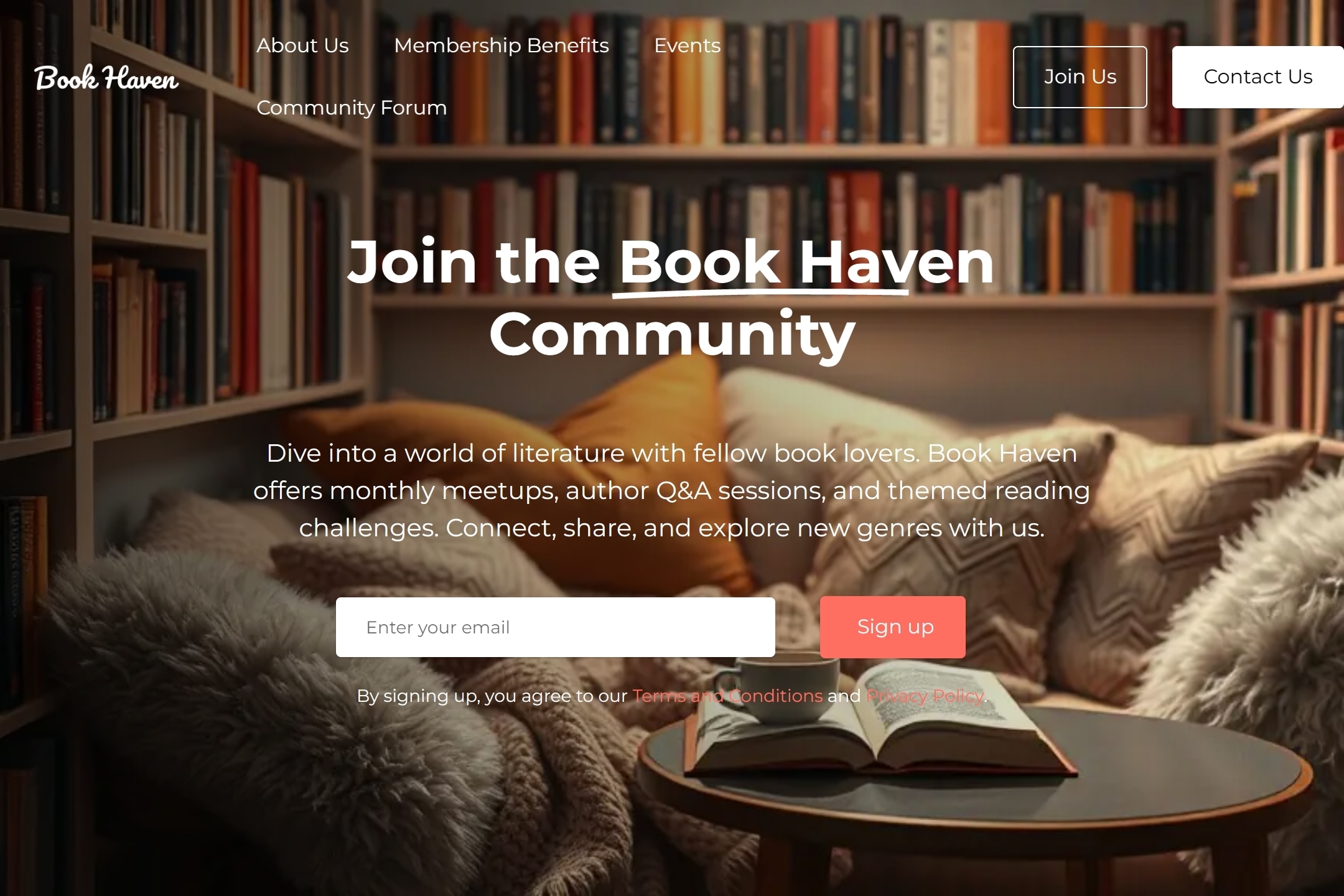 Book fan club website template