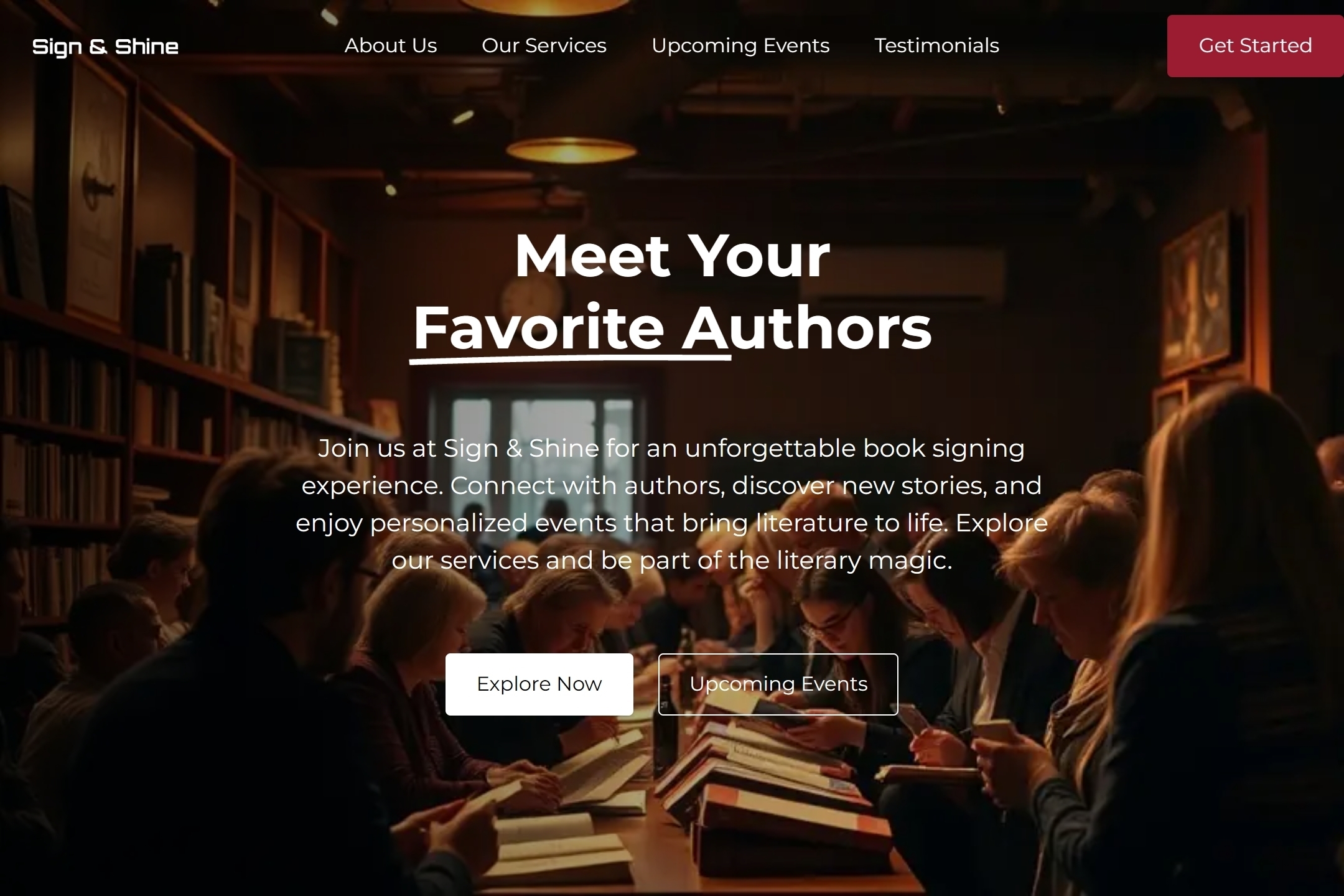 Book signing website template